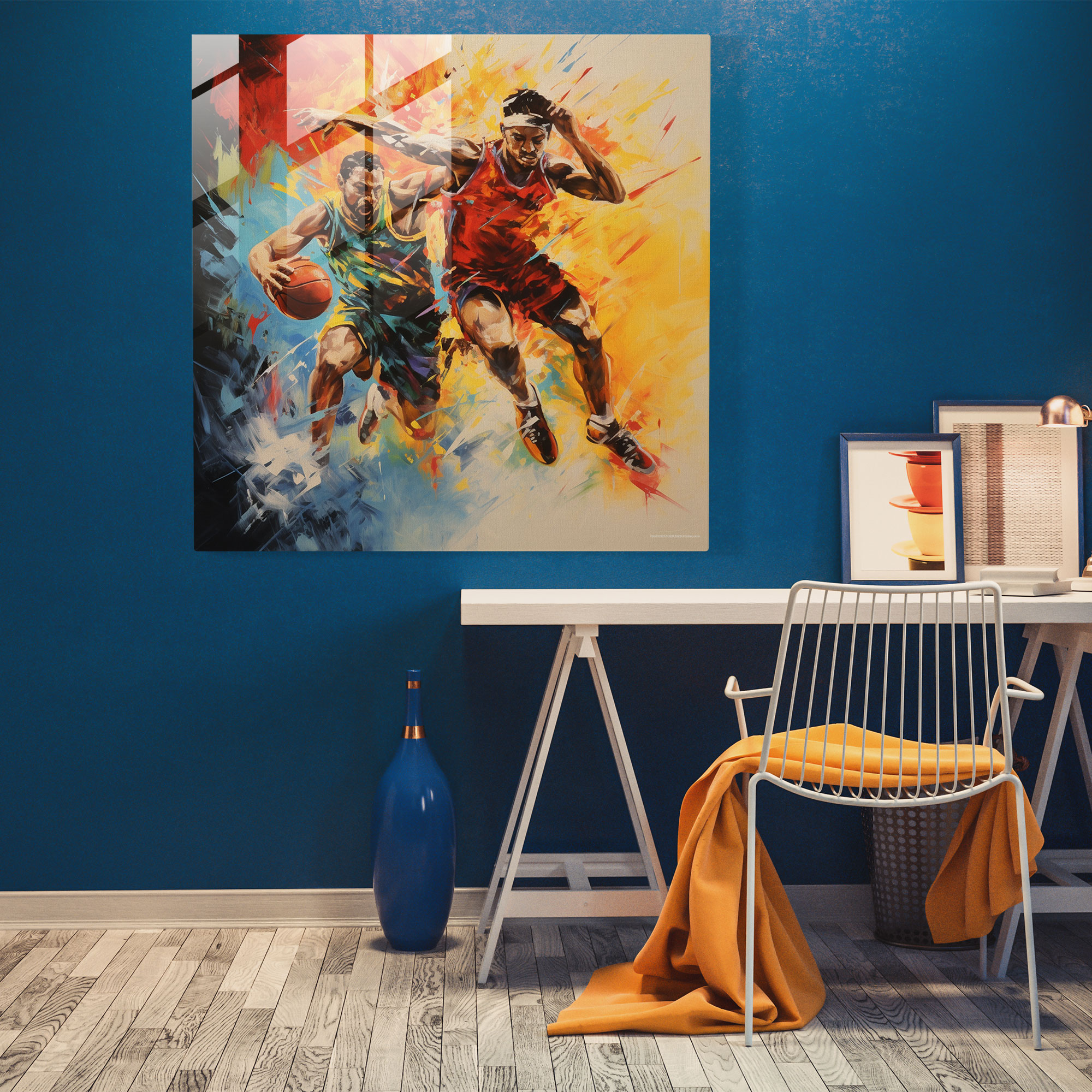 Nba Abstraktes Glasbild - Nba Glas Kunst Wohn Dekoration
