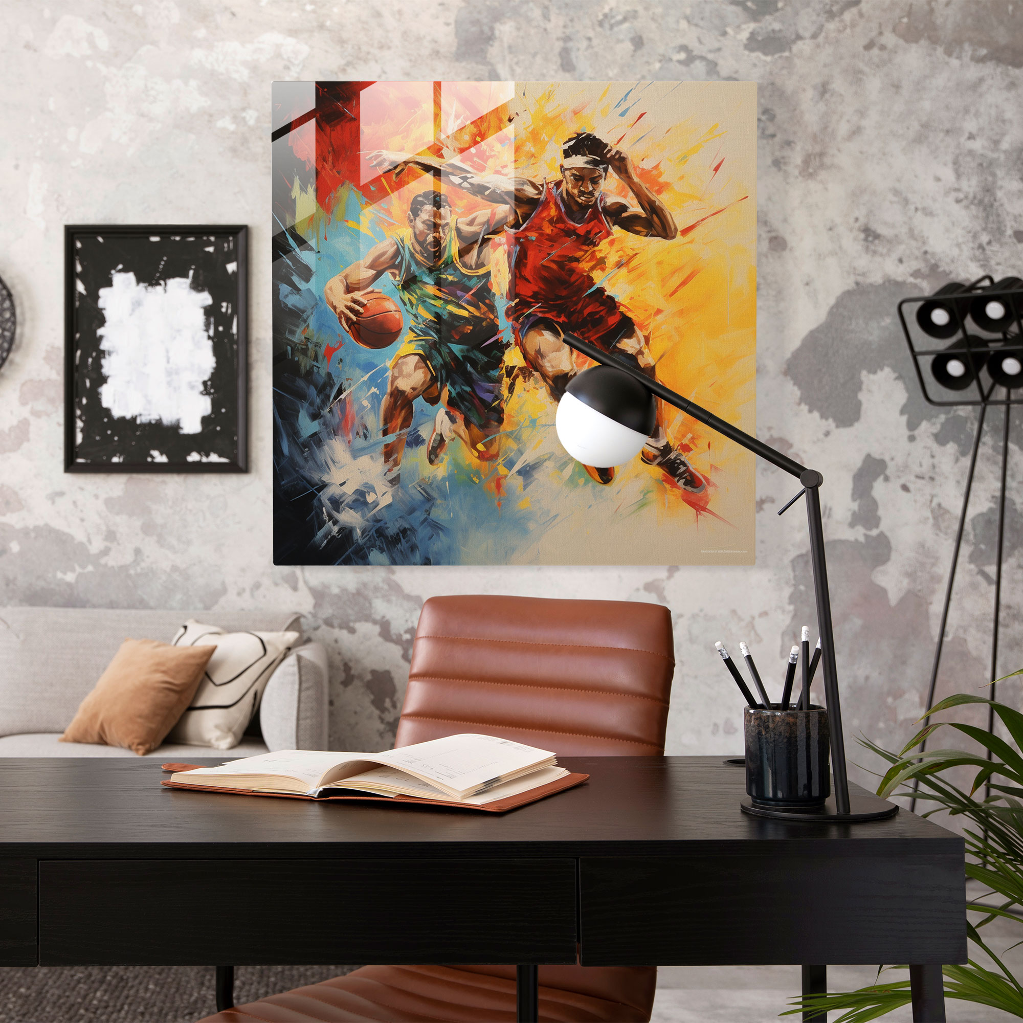 Nba Abstraktes Glasbild - Nba Glas Kunst Wohn Dekoration