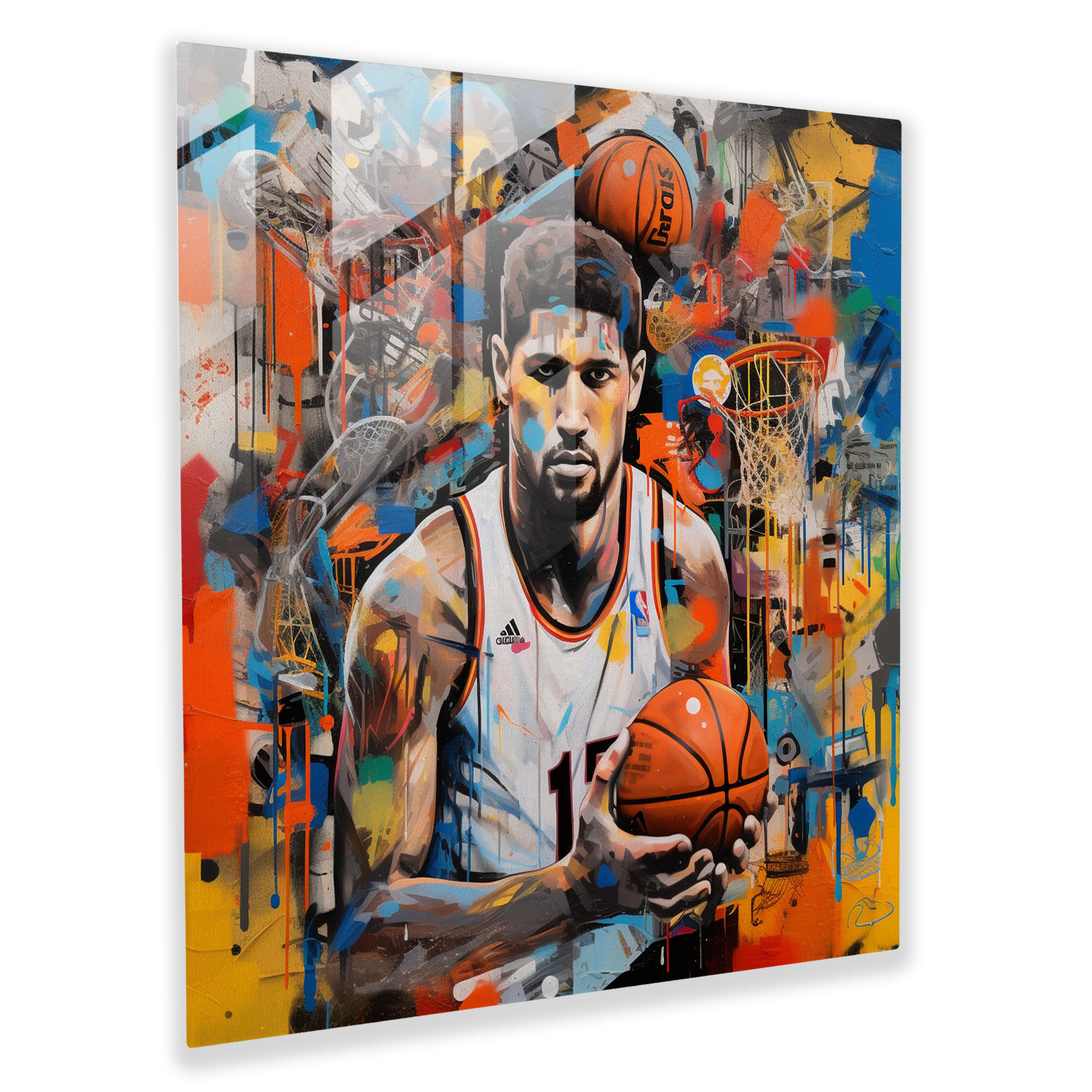 Nba Graffiti Glass Print - Nba, Nba, Glass Art, Glass Print