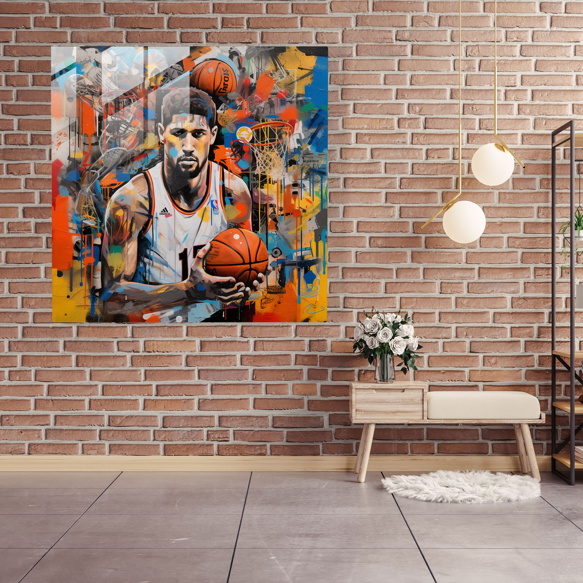 Nba Graffiti Glass Print - Nba, Nba, Glass Art, Glass Print