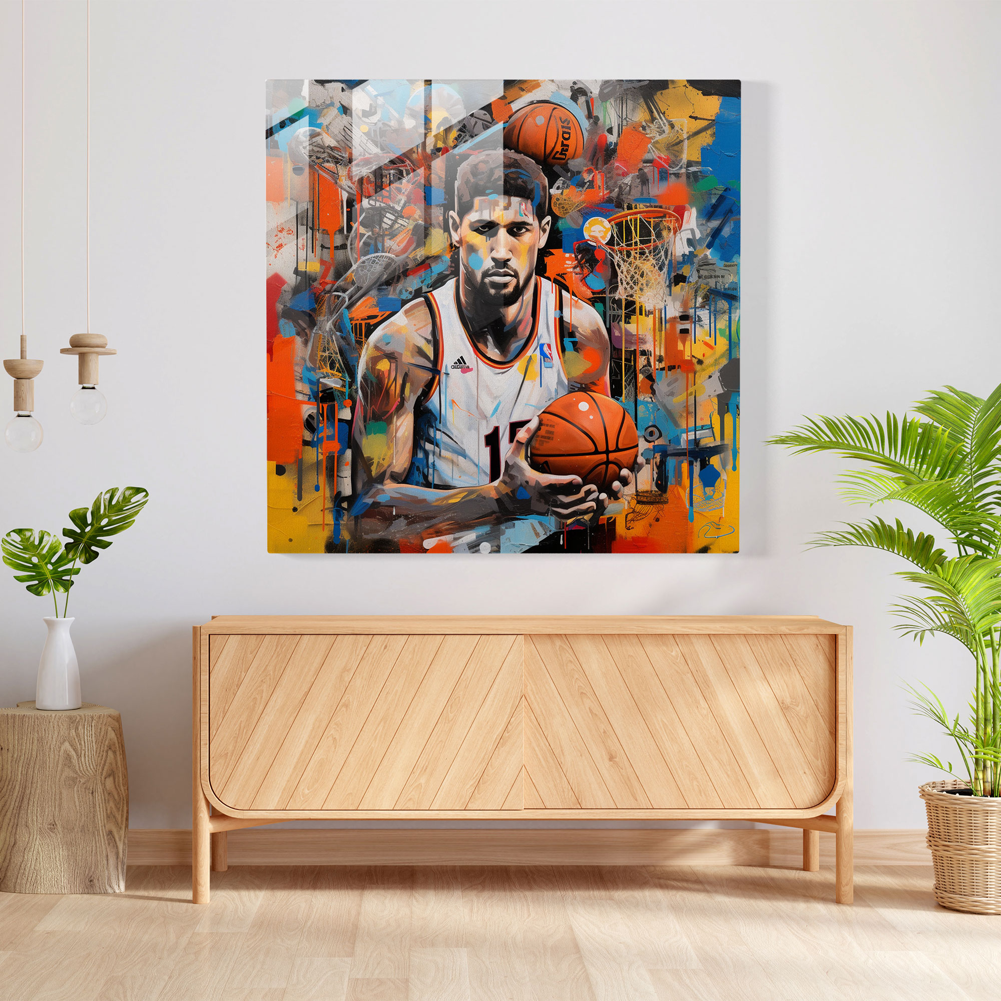 Nba Graffiti Glass Print - Nba, Nba, Glass Art, Glass Print