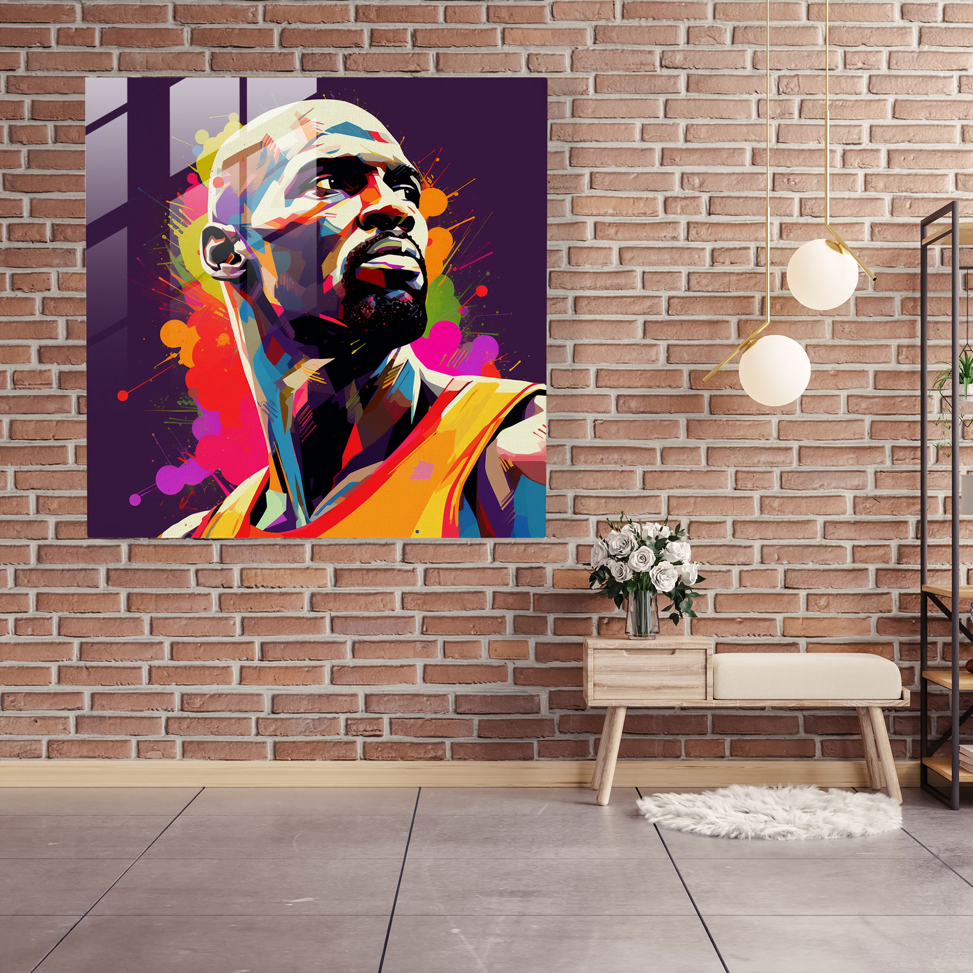 NBA Pop Art Glasbild - Heimdekoration Modern Art