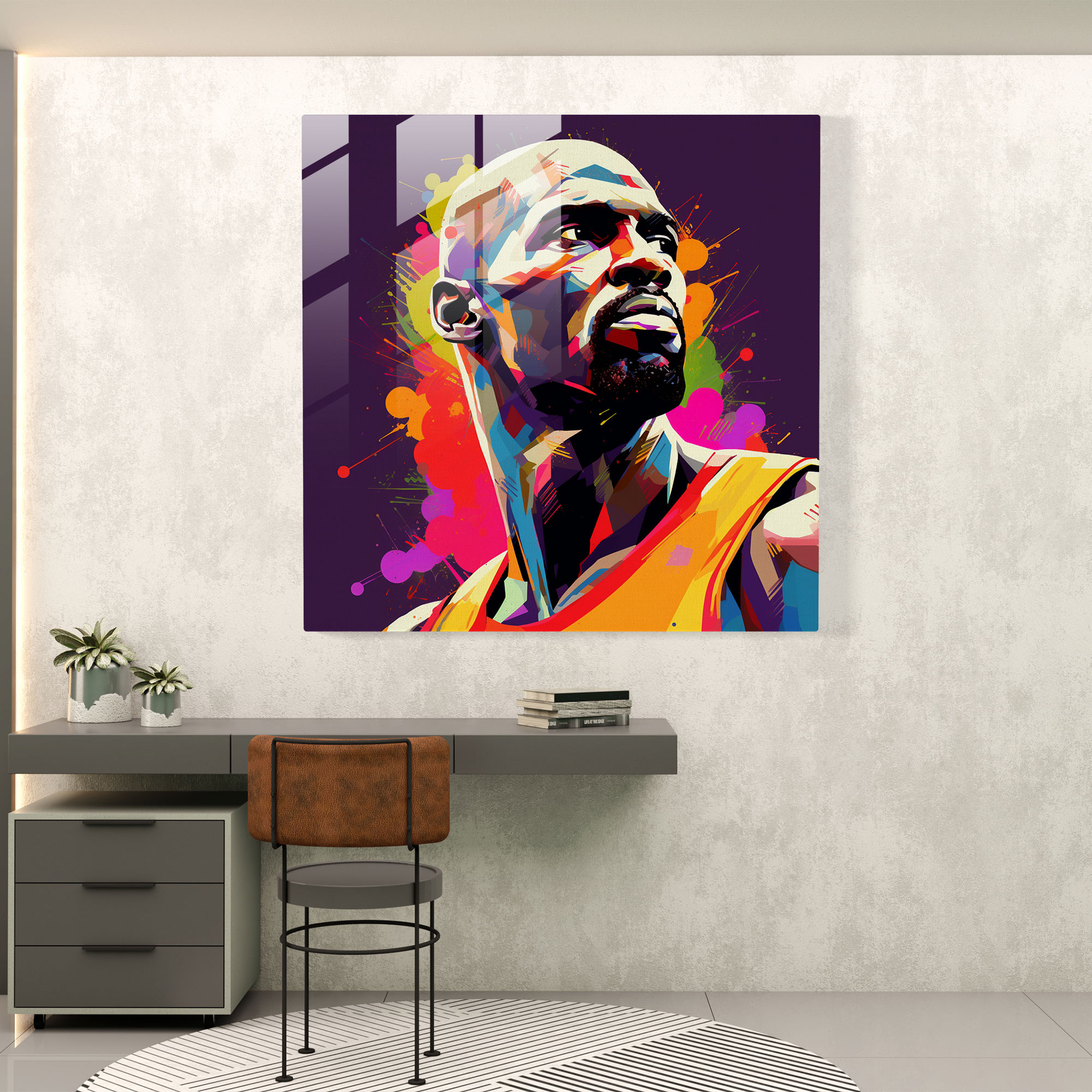 NBA Pop Art Glasbild - Heimdekoration Modern Art