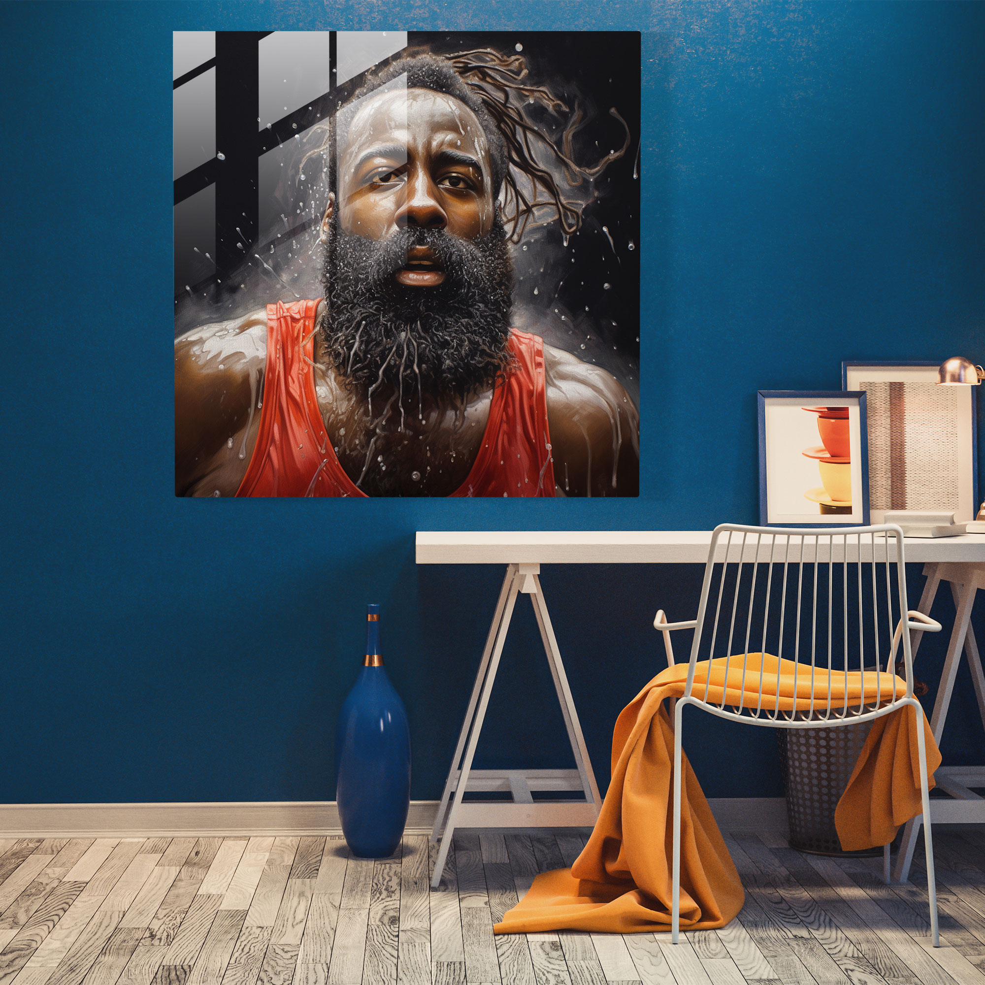 NBA Fotorealistisches Glasbild - Moderne Kunst Glasbild Wohnkultur