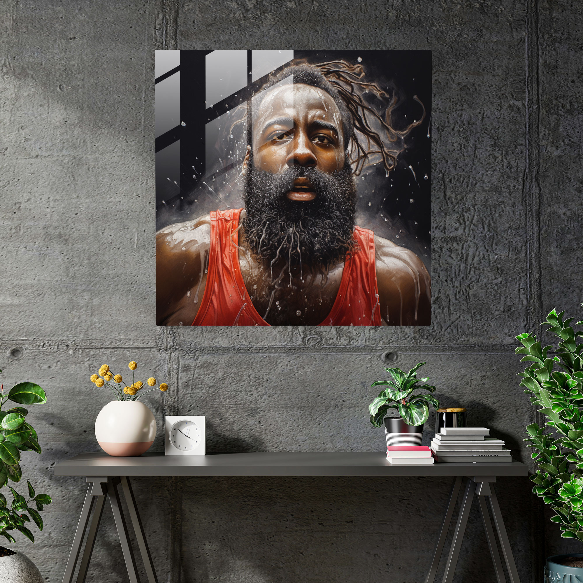 NBA Fotorealistisches Glasbild - Moderne Kunst Glasbild Wohnkultur