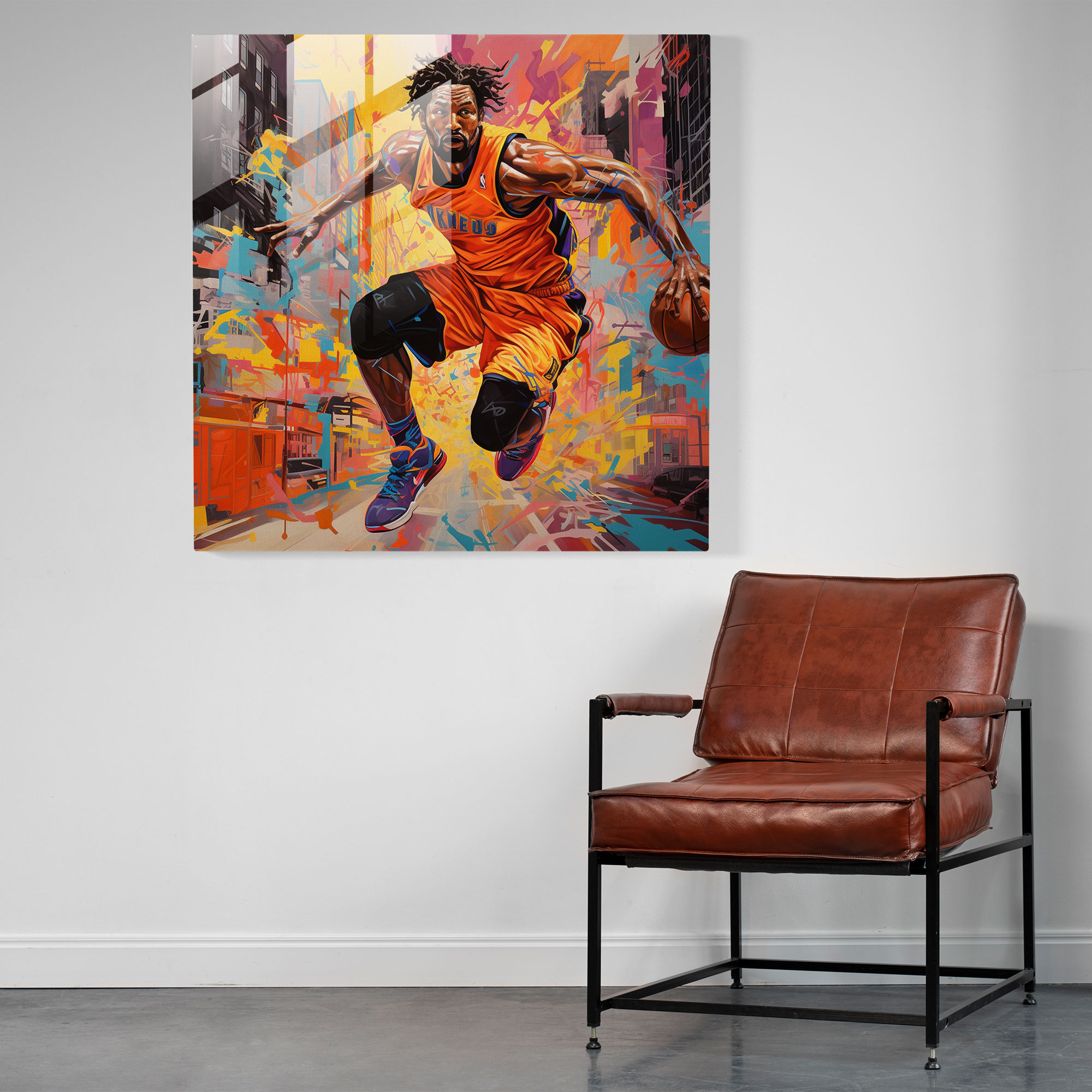 Nba Urban Graffiti Glass Print - Nba, Urban, Graffiti, Basketball