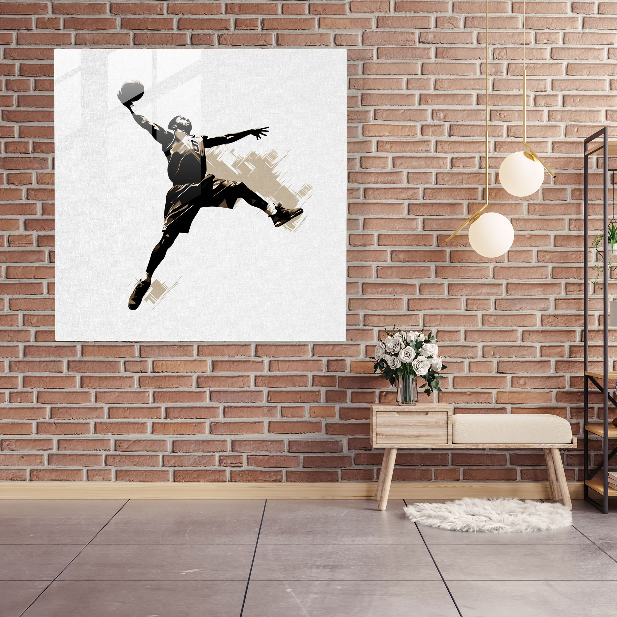 Nba Glass Print - Minimalist Basketball Player - Nba, Glass Wall Art, Minimalist Drawing, Wall Decoration
