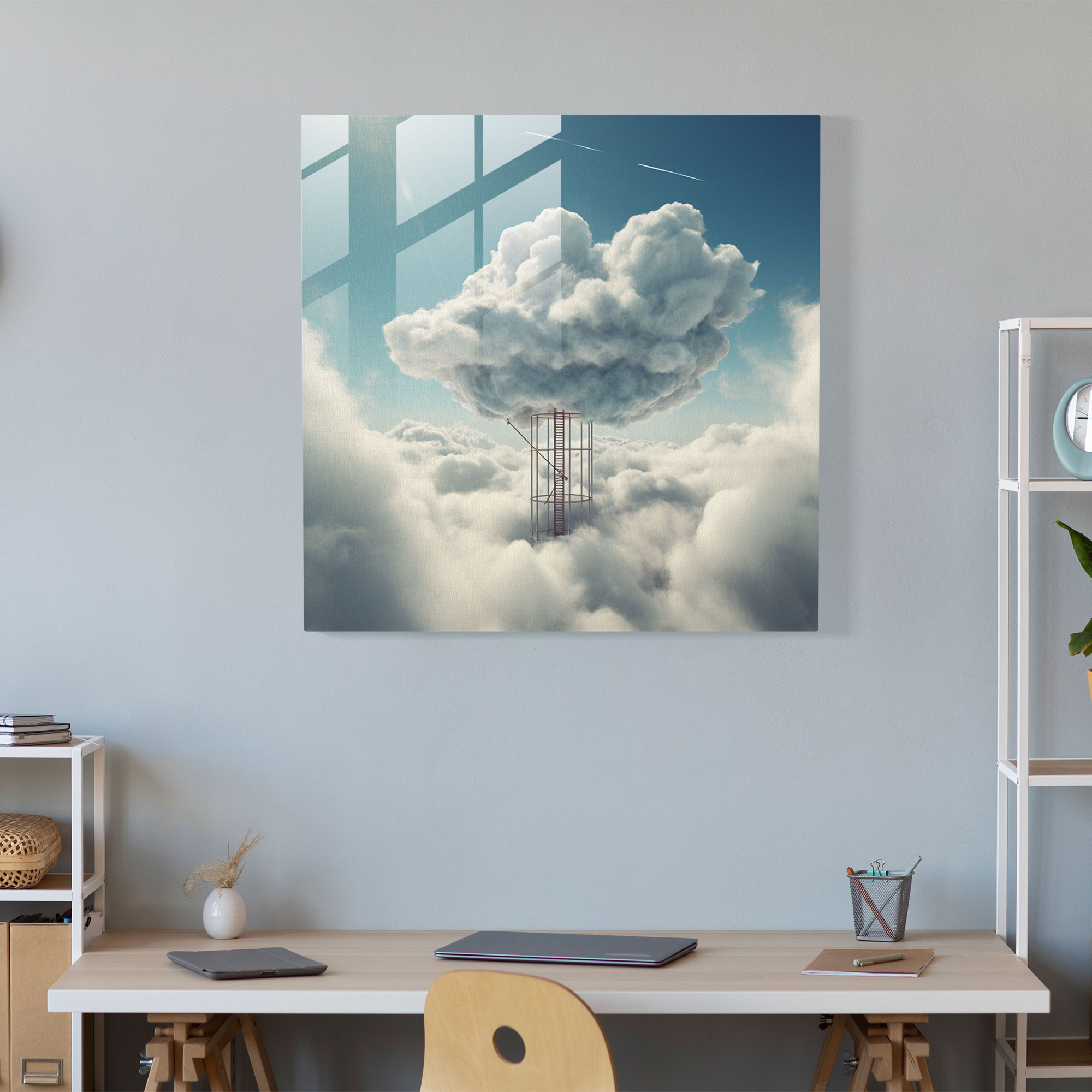 Nba Glass Print - Floating Basketball Hoop - Nba, Floating, Glass Print, Modern Art