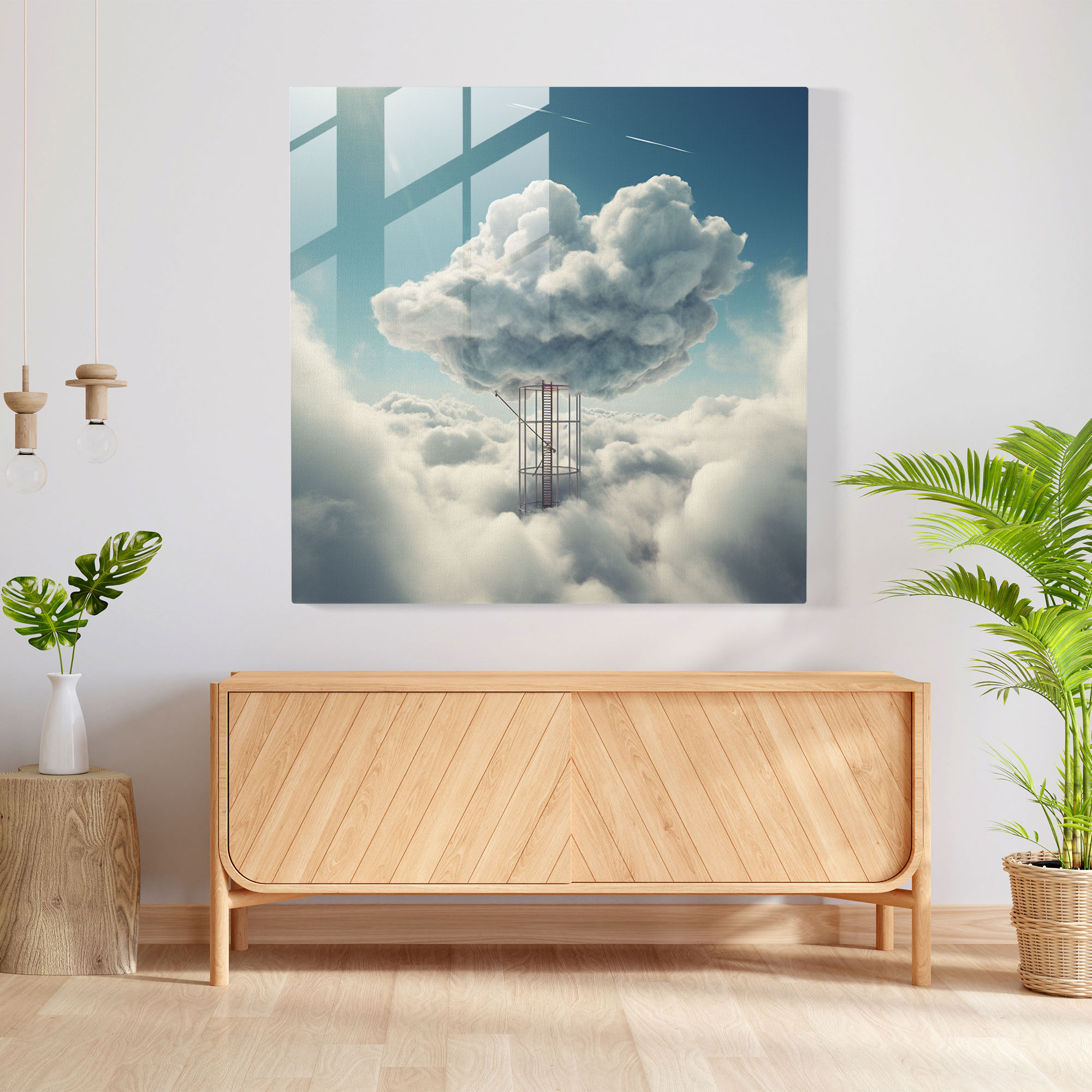 Nba Glass Print - Floating Basketball Hoop - Nba, Floating, Glass Print, Modern Art