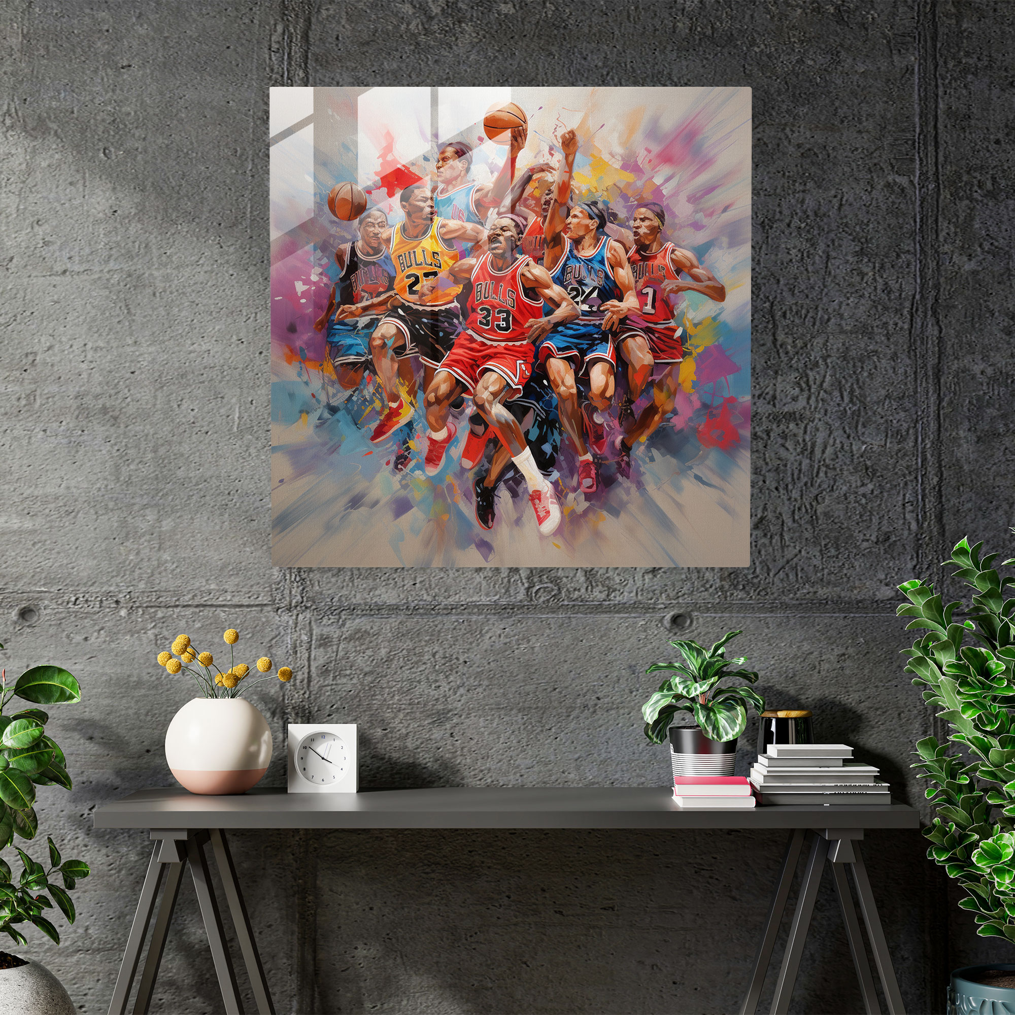 NBA Legenden Gruppenporträt Glasbild - NBA Wohnkultur Wanddekoration