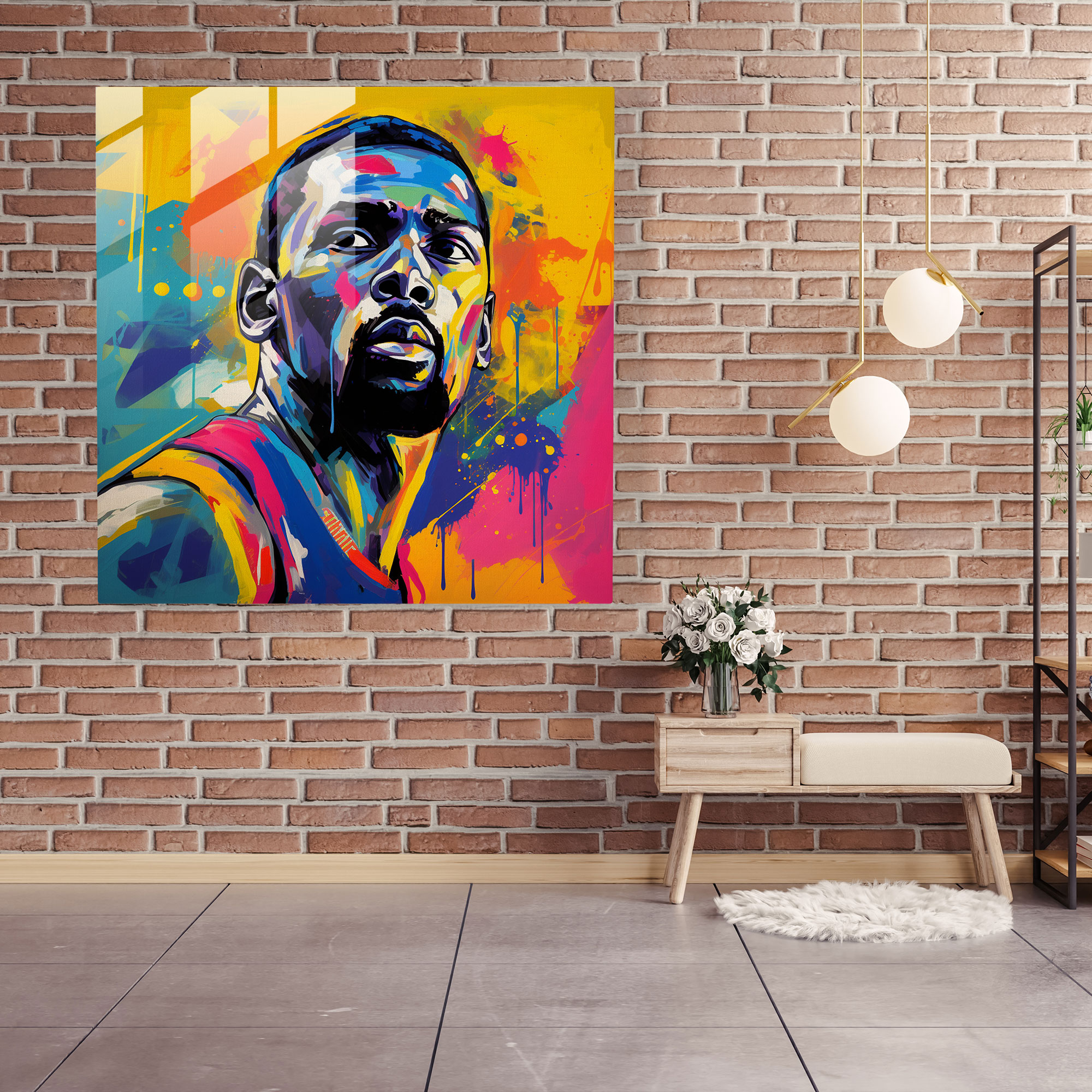 Nba Pop Art Glass Print - Nba, Glass Wall Art, Pop Art-Inspired Artwork, Modern Art