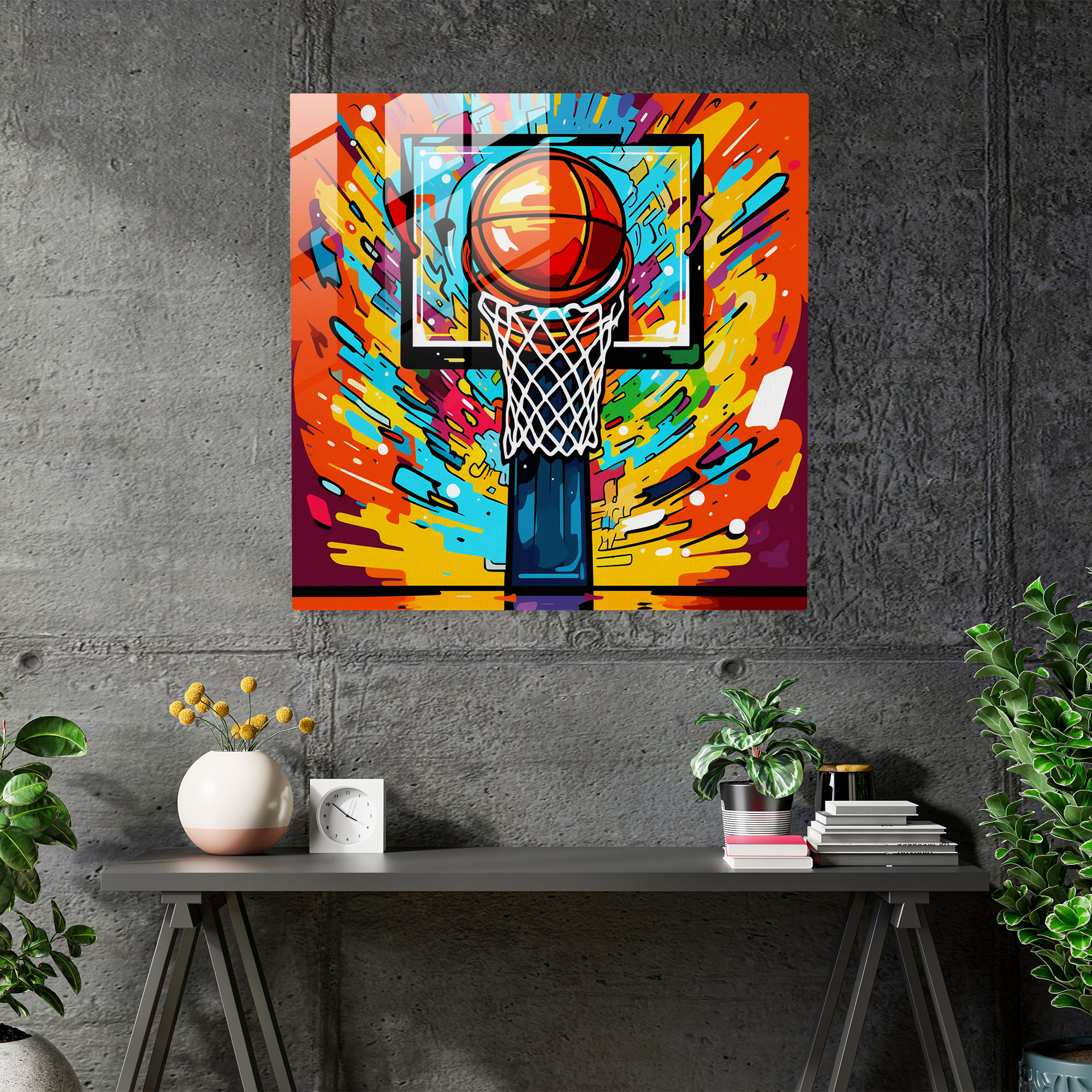 Nba Pop Art Glass Print - Nba, Glass Wall Art, Glass Art, Modern Art