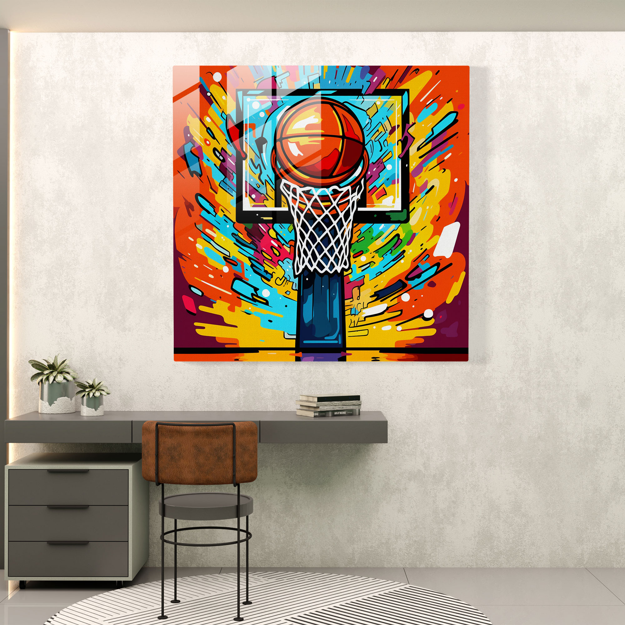 Nba Pop Art Glass Print - Nba, Glass Wall Art, Glass Art, Modern Art
