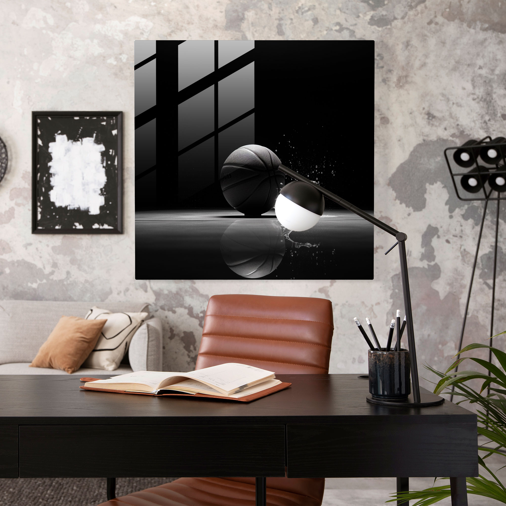 NBA Minimalistisches Glasbild - NBA Glas Kunst Glas Wandkunst