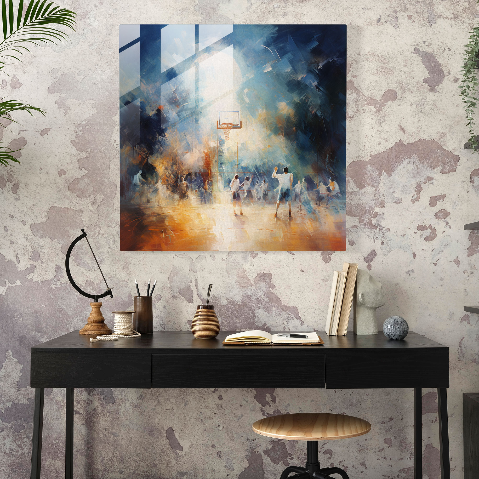 Nba Impressionist Glass Print - Nba, Home Decoration, Wall Decoration, Modern Art