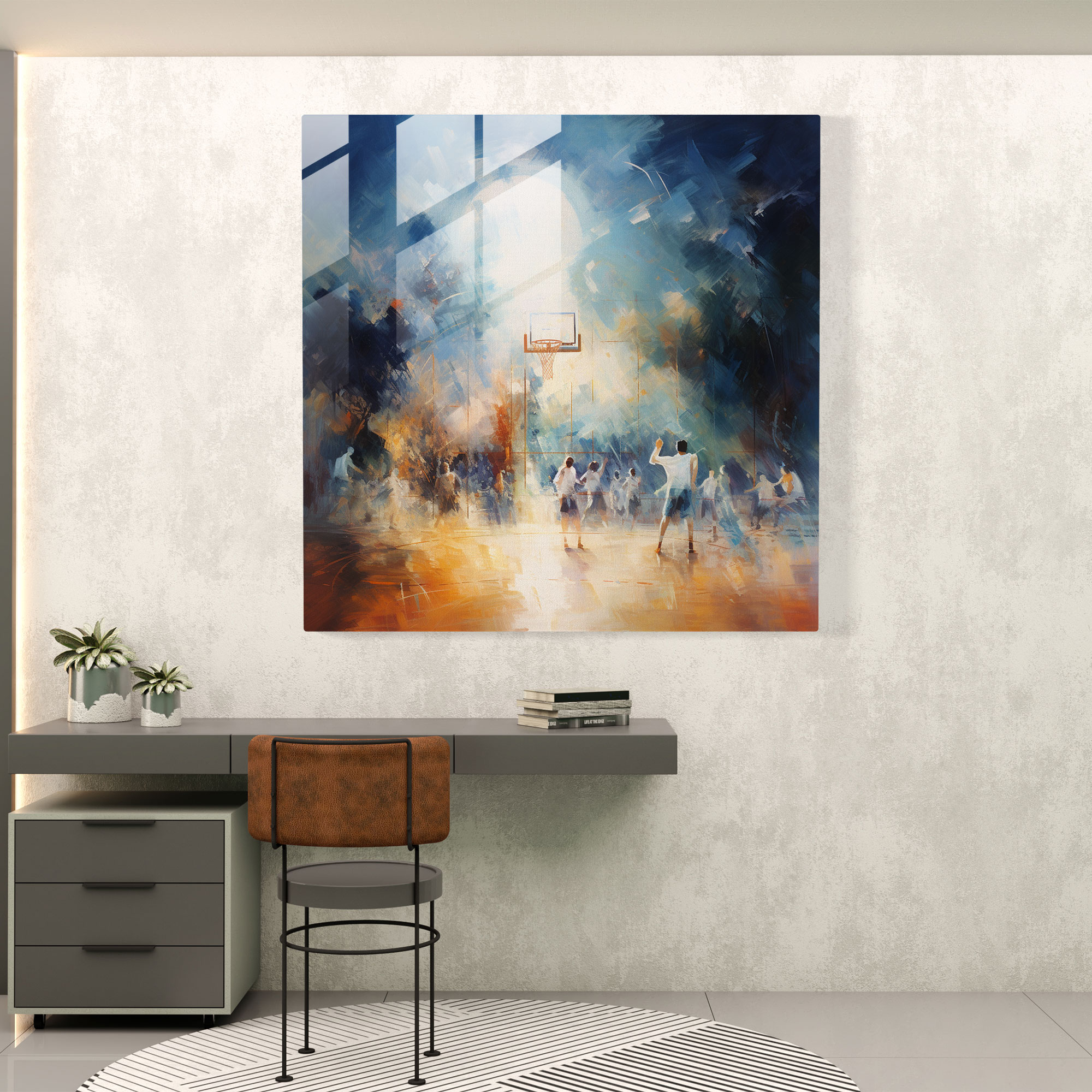 Nba Impressionist Glass Print - Nba, Home Decoration, Wall Decoration, Modern Art