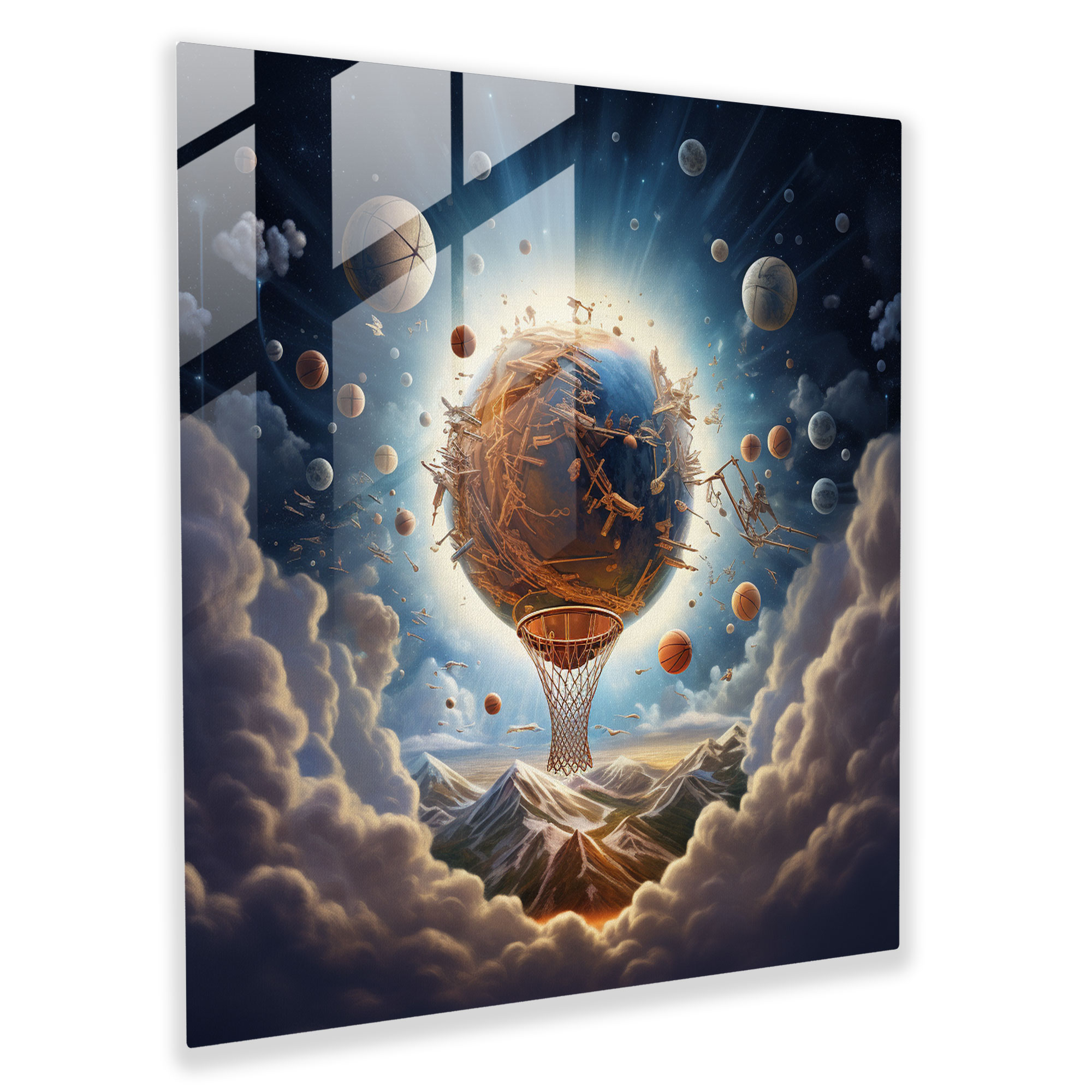 Nba Celestial Glass Print - Nba, Glass Print, Wall Decoration, Home Decoration