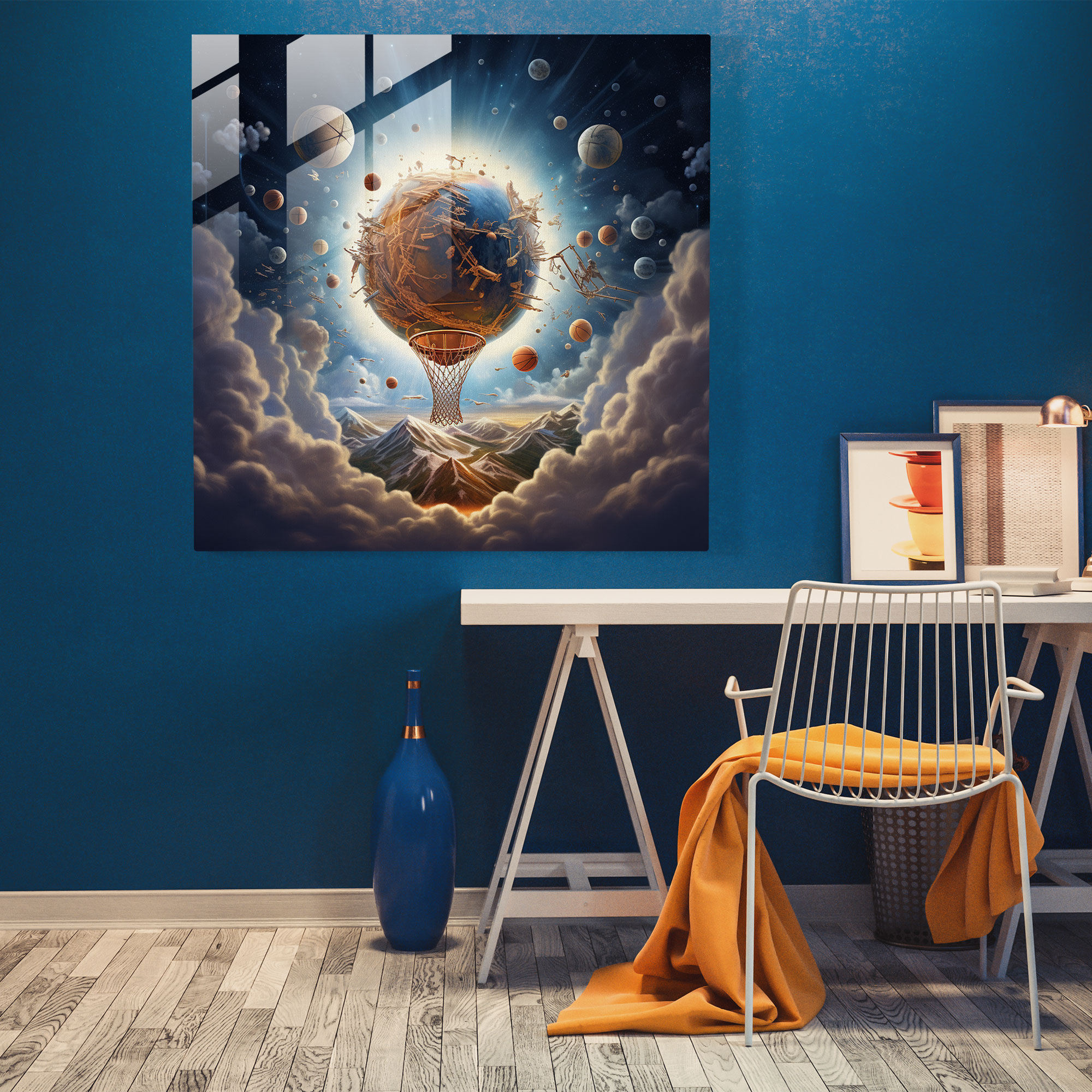 Nba Celestial Glass Print - Nba, Glass Print, Wall Decoration, Home Decoration