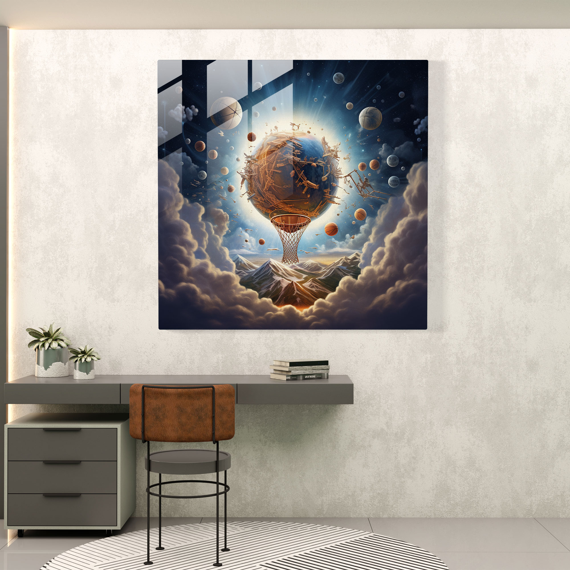 Nba Celestial Glass Print - Nba, Glass Print, Wall Decoration, Home Decoration