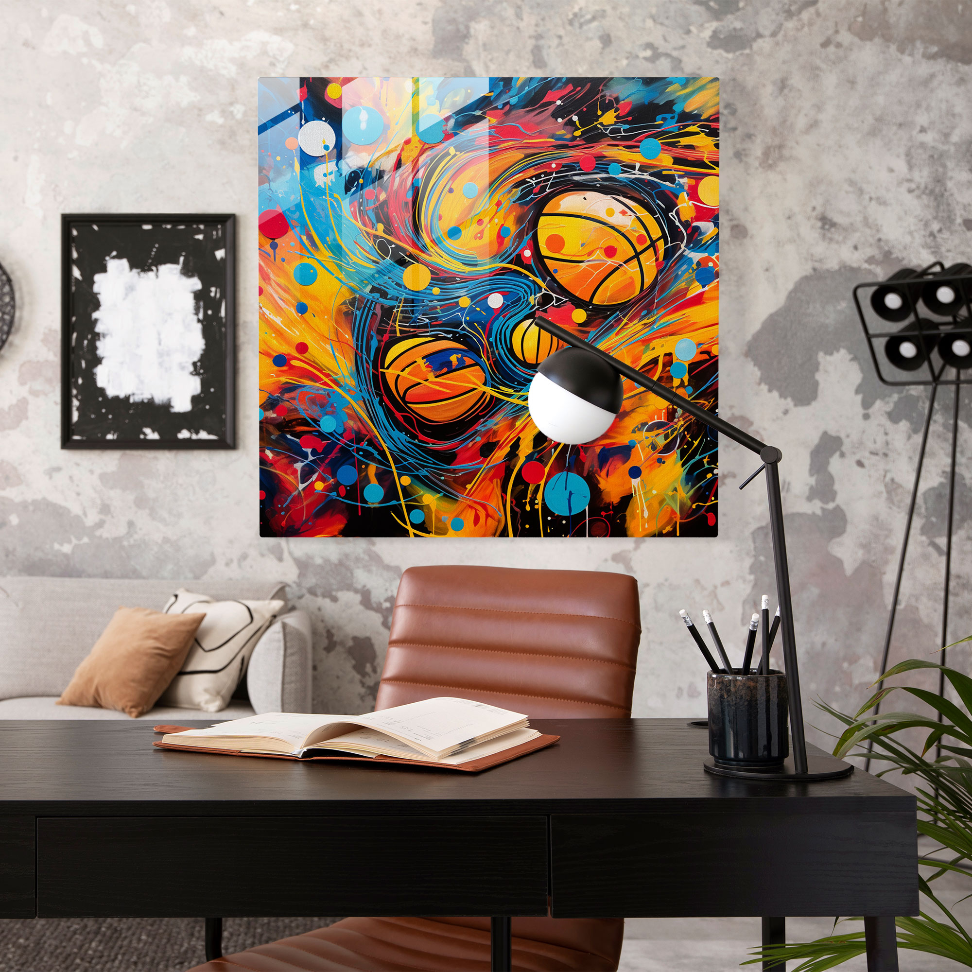 Nba Abstract Glass Print - Nba, Glass Print, Wall Decoration, Home Decoration