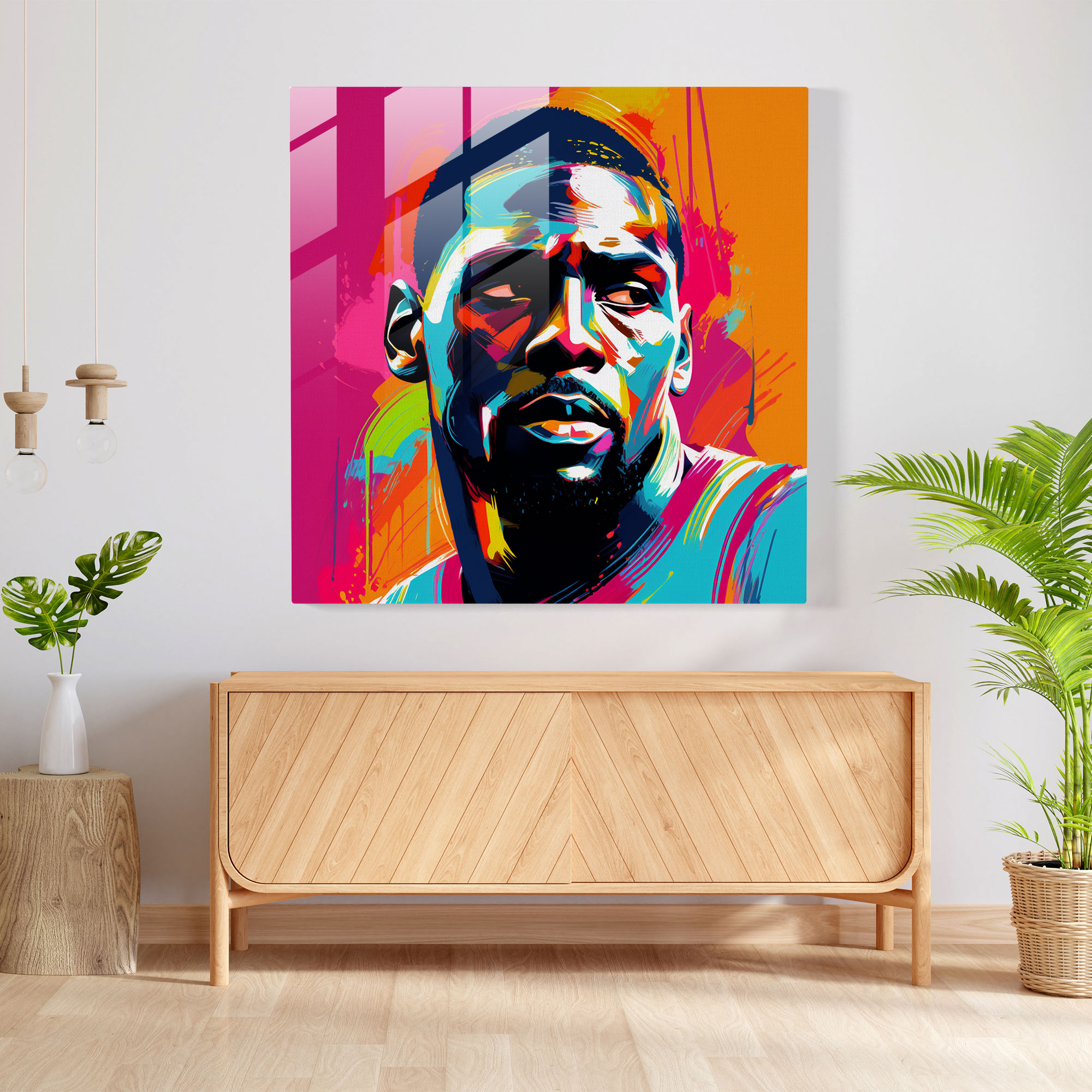NBA Pop-Art Glasbild - NBA Glasbild Wanddekoration Wohnkultur