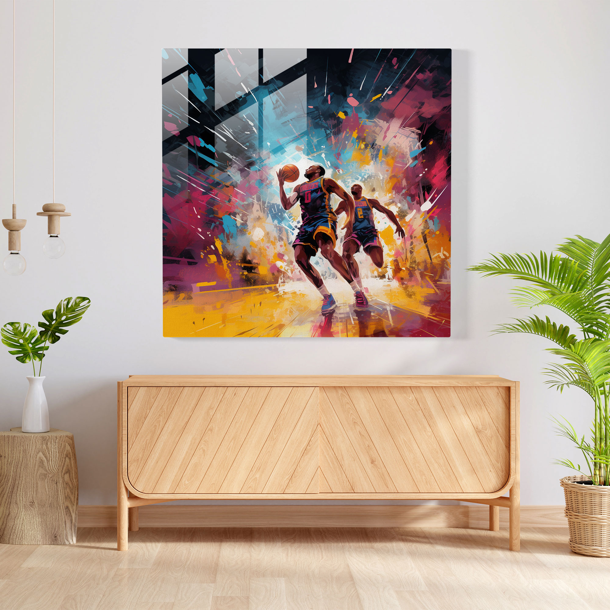 Nba Glasbild - Nba Wohn-Dekoration Moderne Kunst