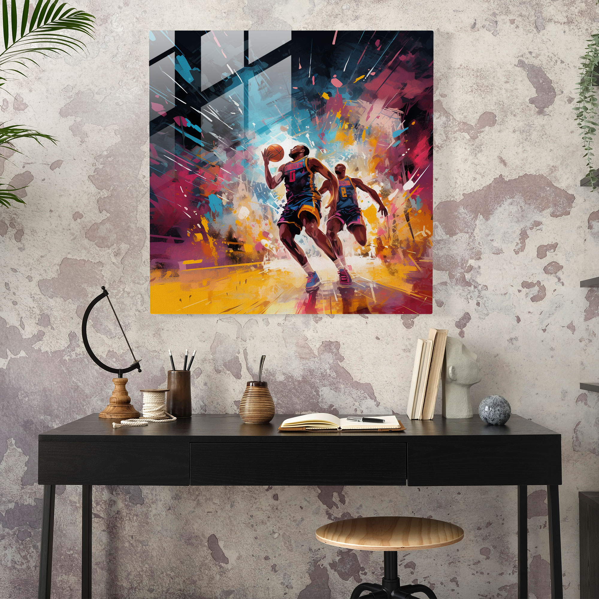 Nba Glasbild - Nba Wohn-Dekoration Moderne Kunst