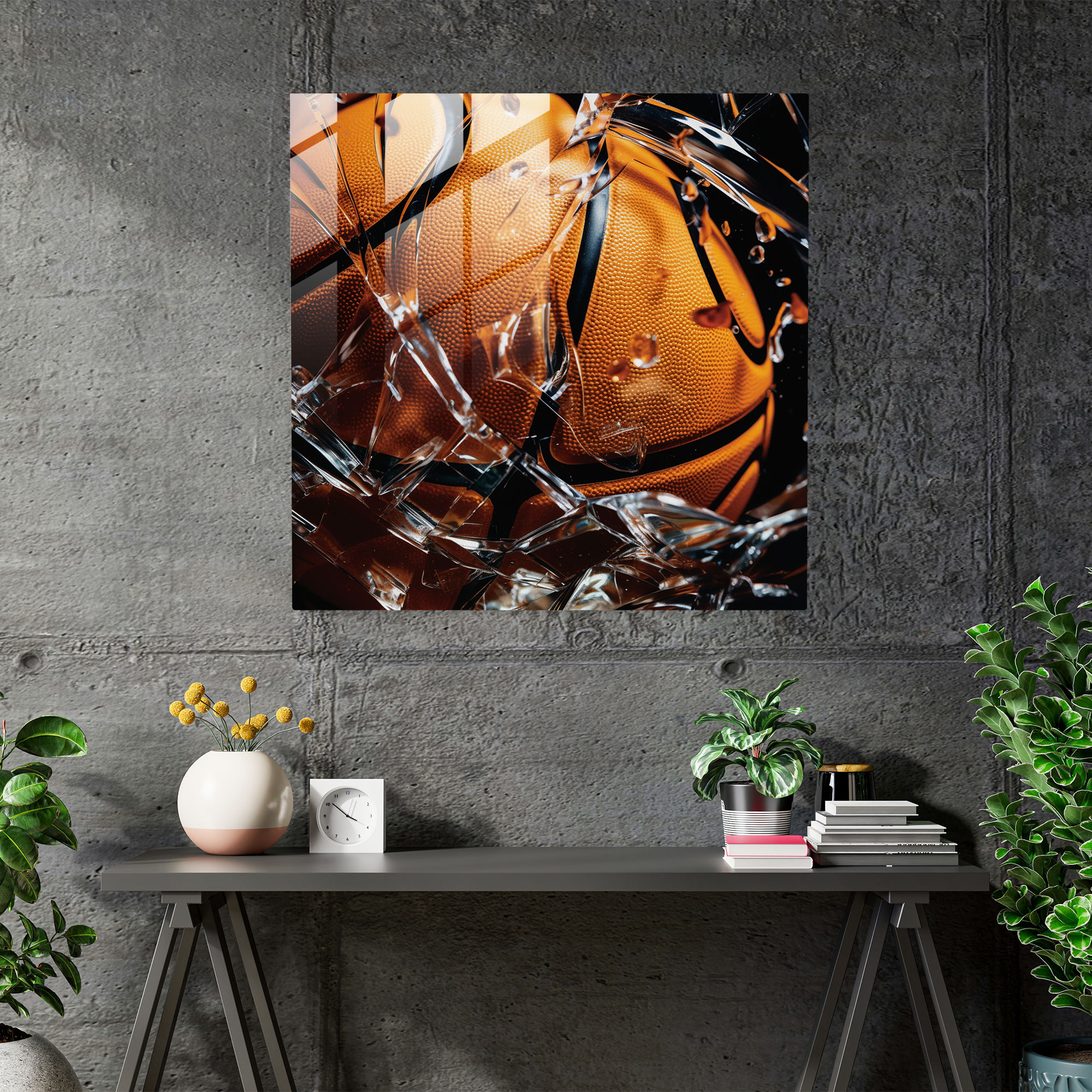 Nba Texture Glass Print - Nba, Home Decoration, Glass Print, Texture
