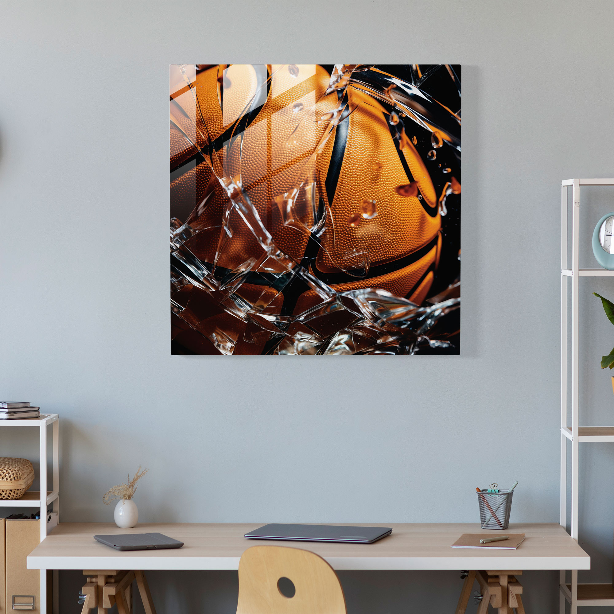 Nba Texture Glass Print - Nba, Home Decoration, Glass Print, Texture
