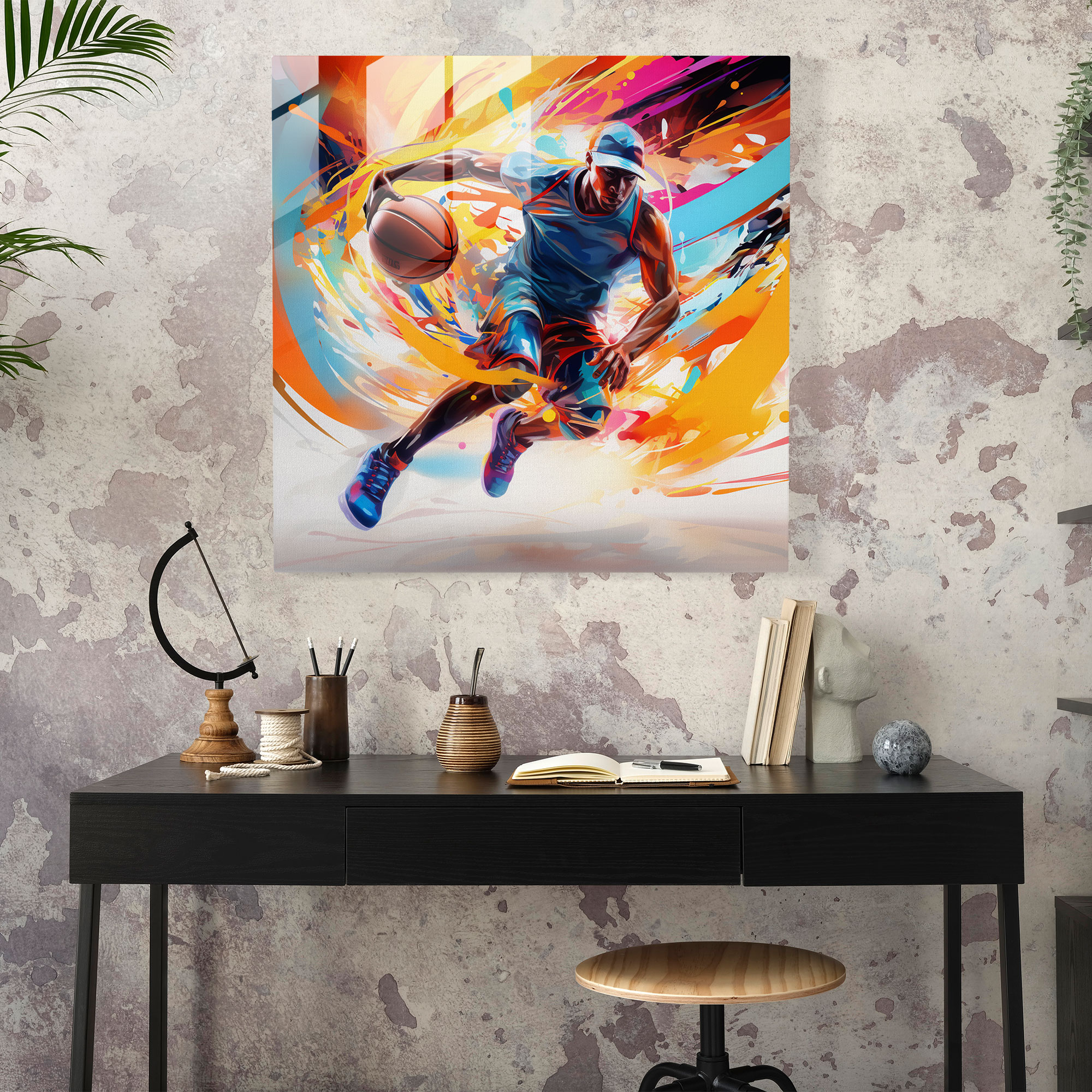 Nba Dynamik Glasbild - Lebhaft Wanddekoration Schnelllebig