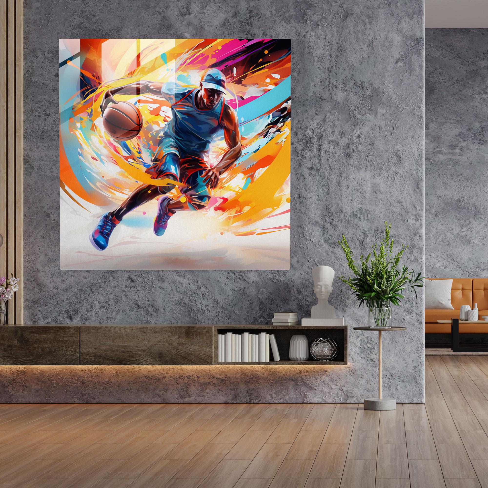 Nba Dynamik Glasbild - Lebhaft Wanddekoration Schnelllebig