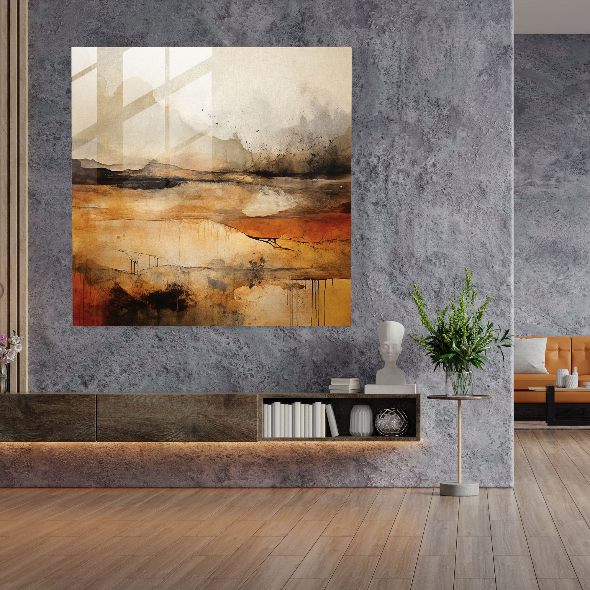 Neutral Glass Print - Earthly Fusion - Neutral, Glass Print, Glass Art, Neutral Glass Print