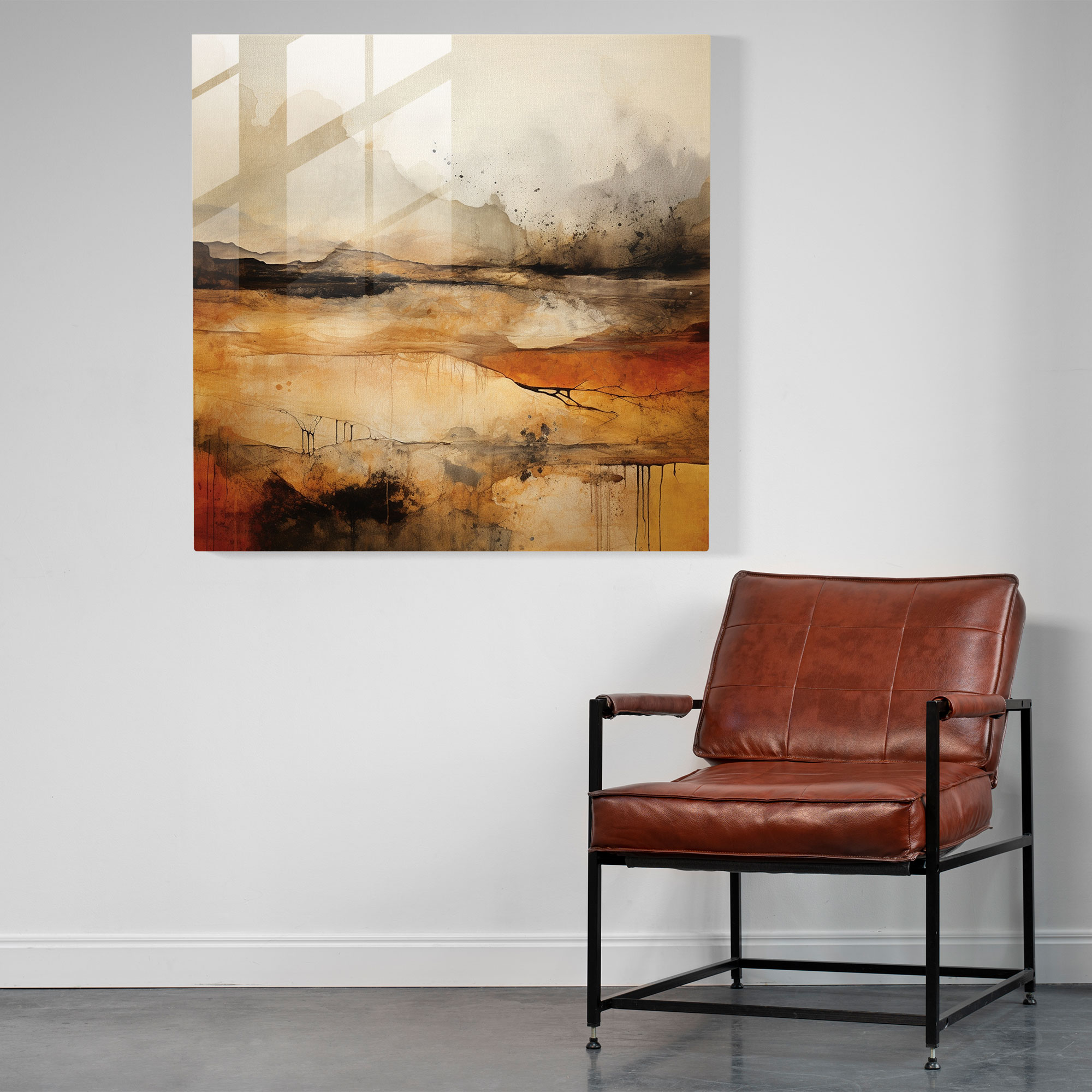 Neutral Glass Print - Earthly Fusion - Neutral, Glass Print, Glass Art, Neutral Glass Print
