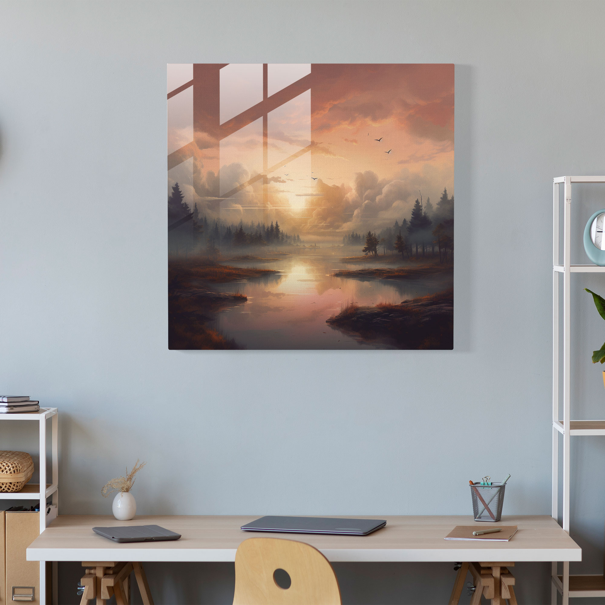 Neutral Glass Print - Ethereal Serenity - Neutral, Ethereal Serenity, Neutral Glass Print, Glass Print