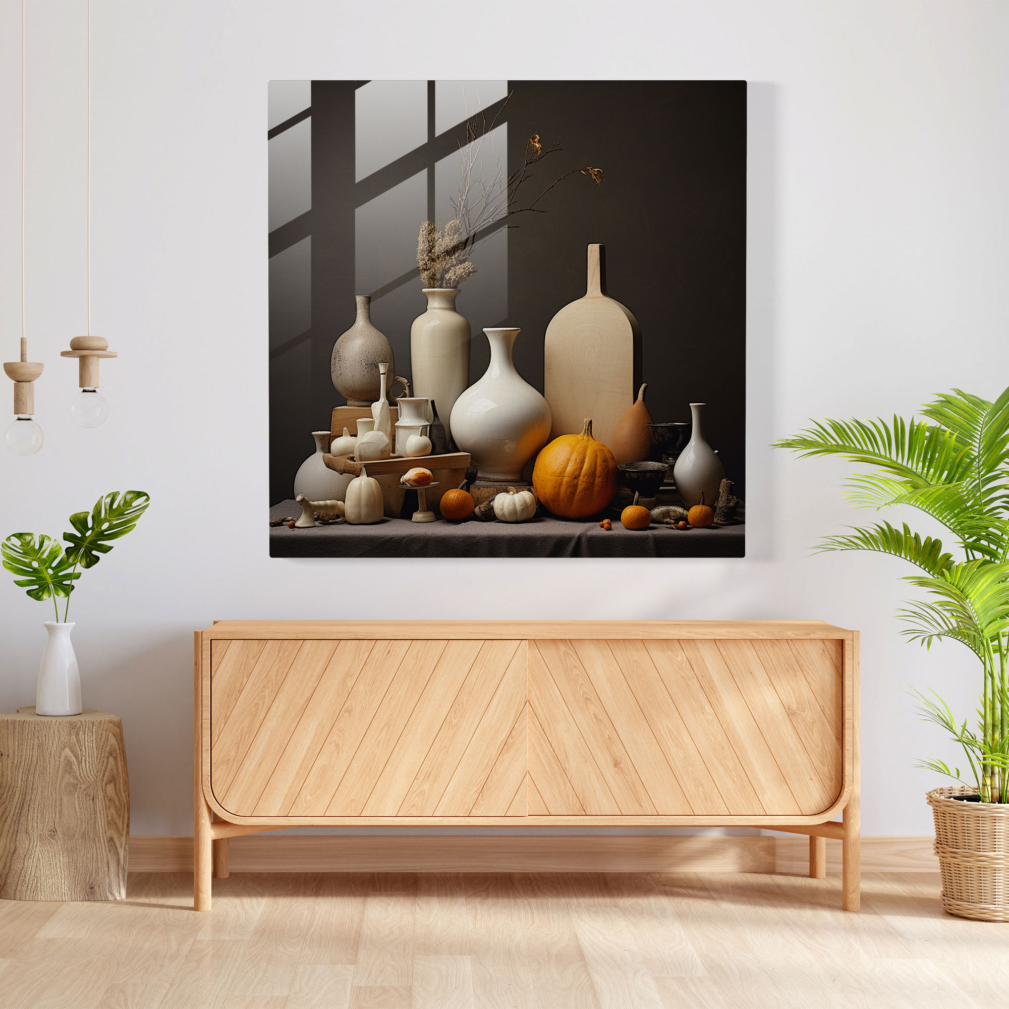 Neutral Glass Print - Precise Stillness - Neutral, Wall Decoration, Home Decoration, Glass Wall Art