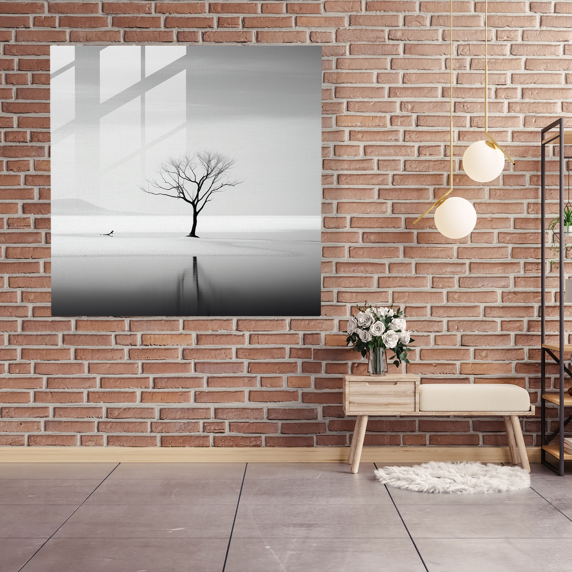 Doğal Manzaralar Cam Tablo - Ev Dekorasyonu Minimalist