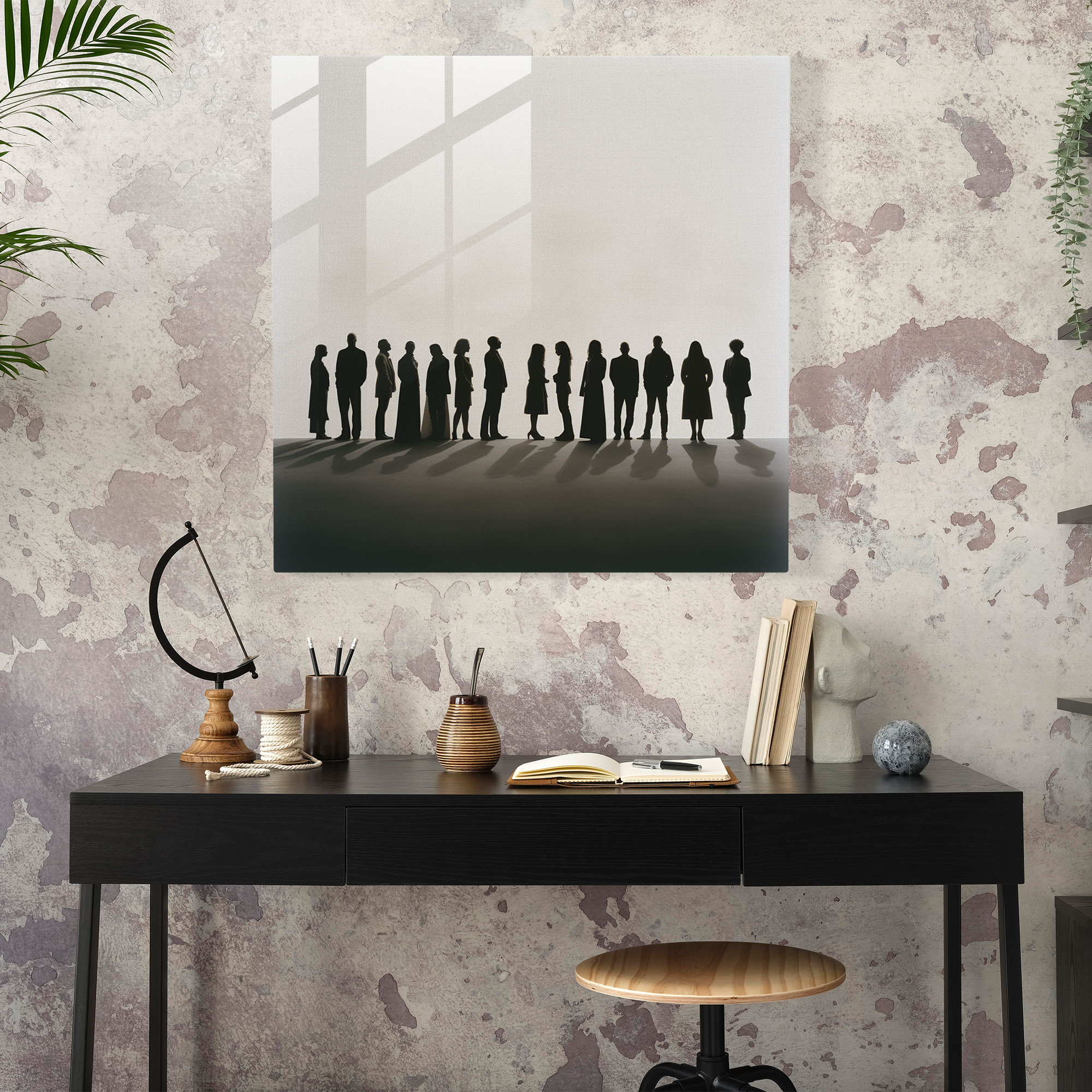 Neutral Silhouette Glass Print - Neutral, Glass Print, Modern Art, Neutral