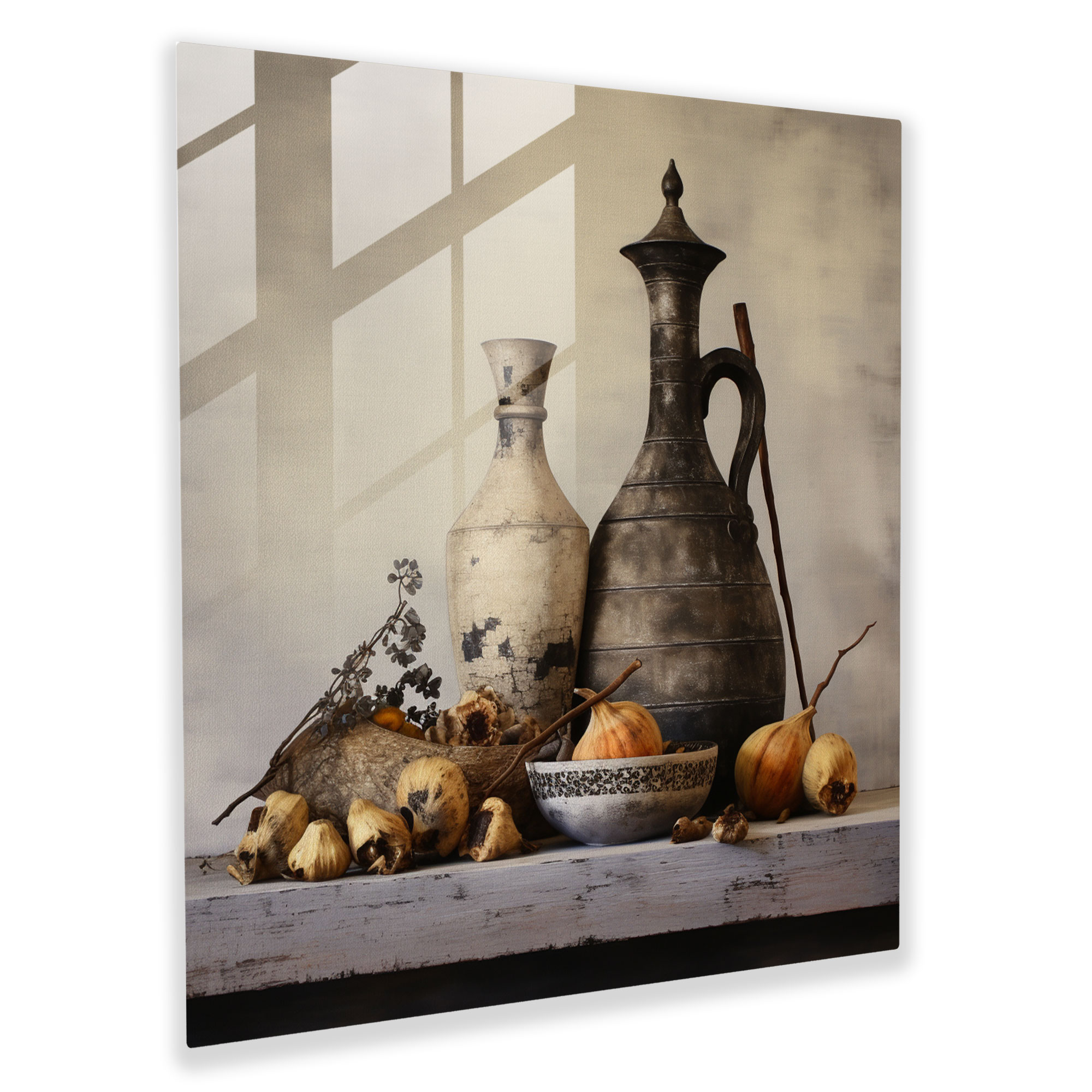 Neutral Still Life Glass Print - Neutral, Glass Print, Still Life Painting, Modern Art