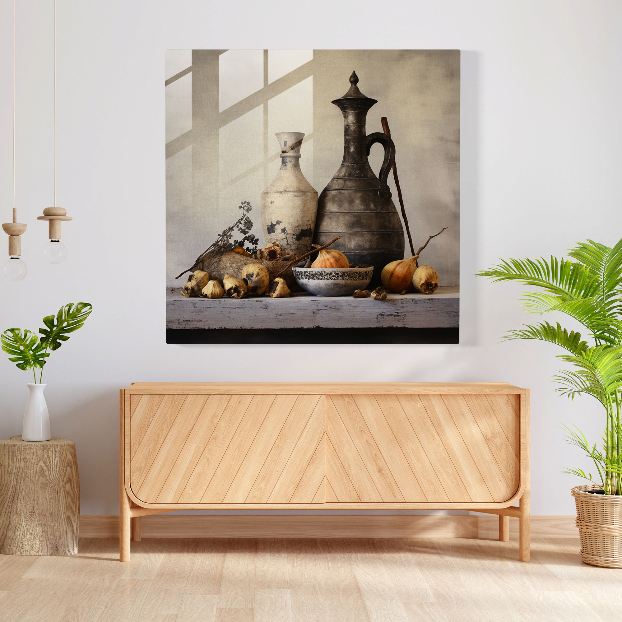 Neutral Still Life Glass Print - Neutral, Glass Print, Still Life Painting, Modern Art