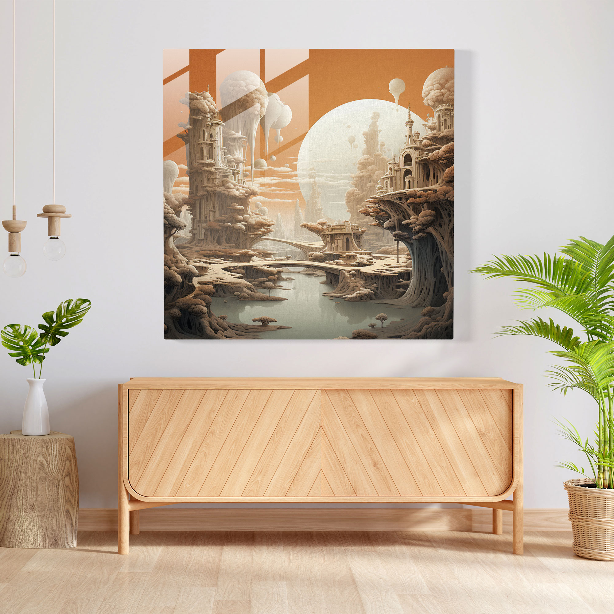 Neutral Surreal Glass Print - Neutral, Glass Wall Art, Glass Print, Glass Art