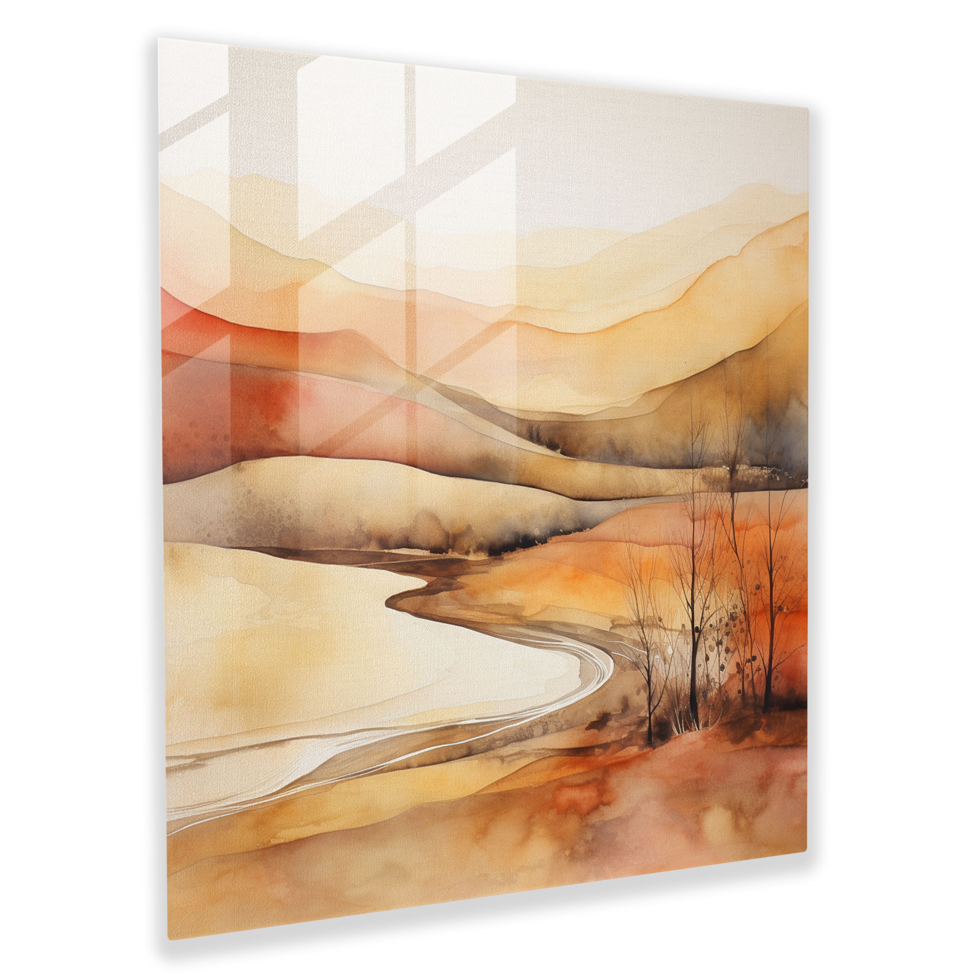 Neutral Balanced Landscape Glass Print - Neutral, Glass Print, Glass Wall Art, Modern Art