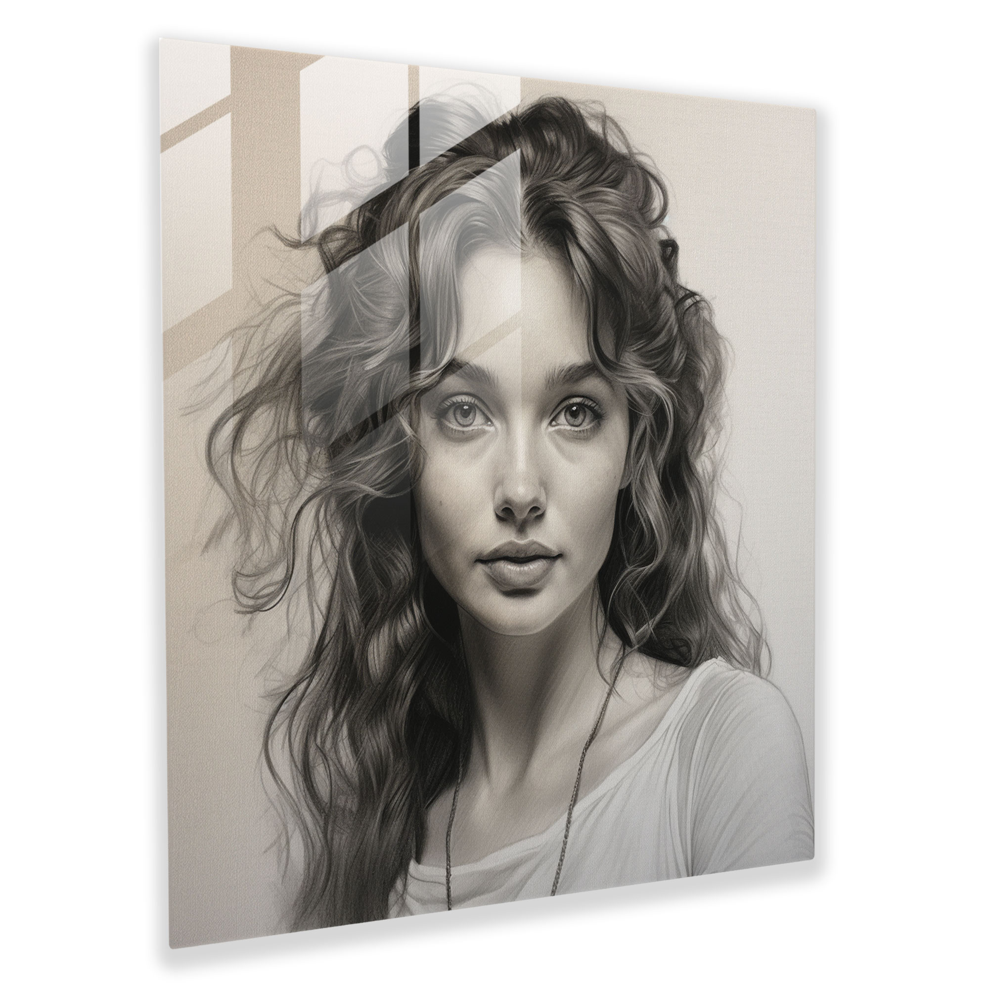 Neutral Intricate Portrait Glass Print - Neutral, Neutral, Glass Print, Glass Art