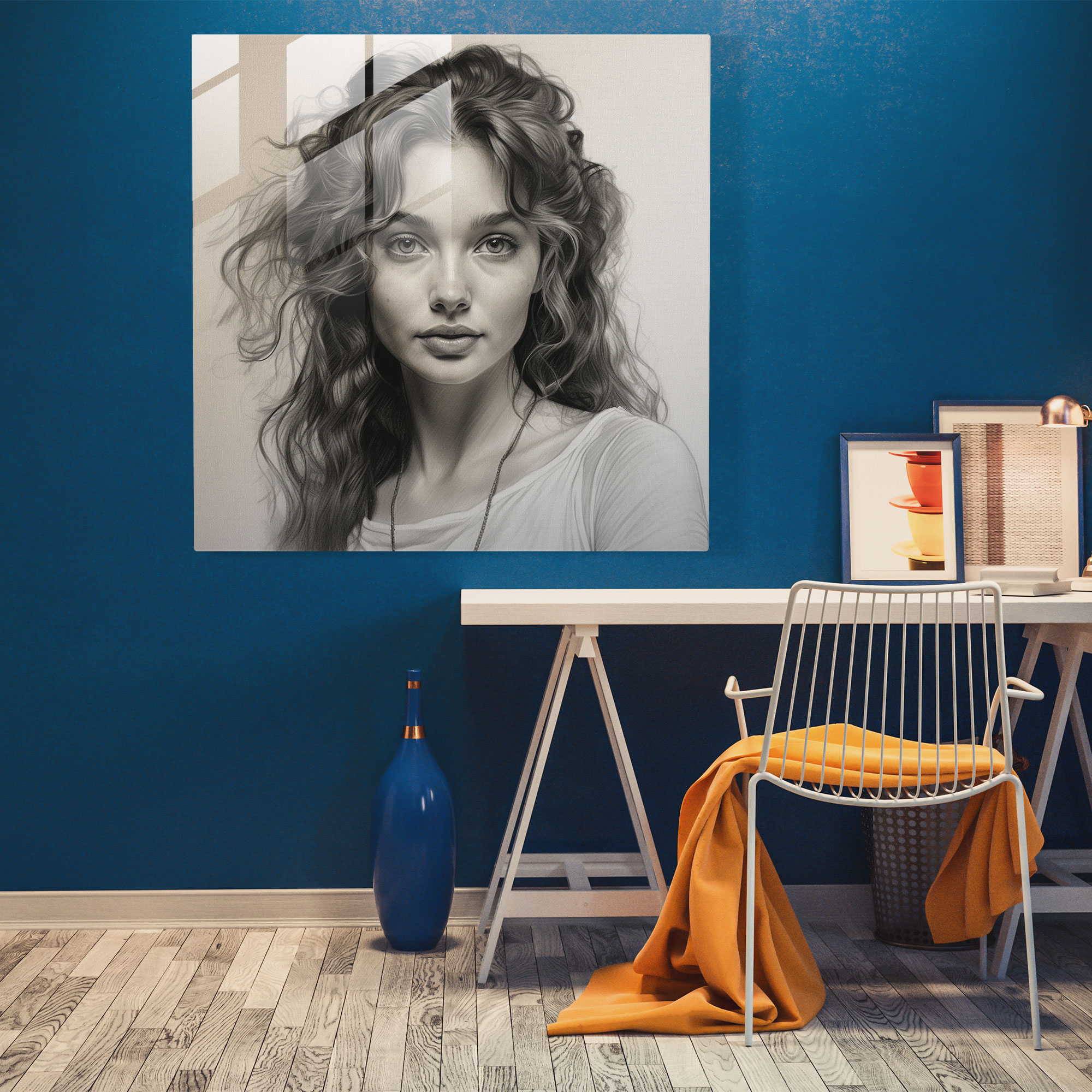 Neutral Intricate Portrait Glass Print - Neutral, Neutral, Glass Print, Glass Art