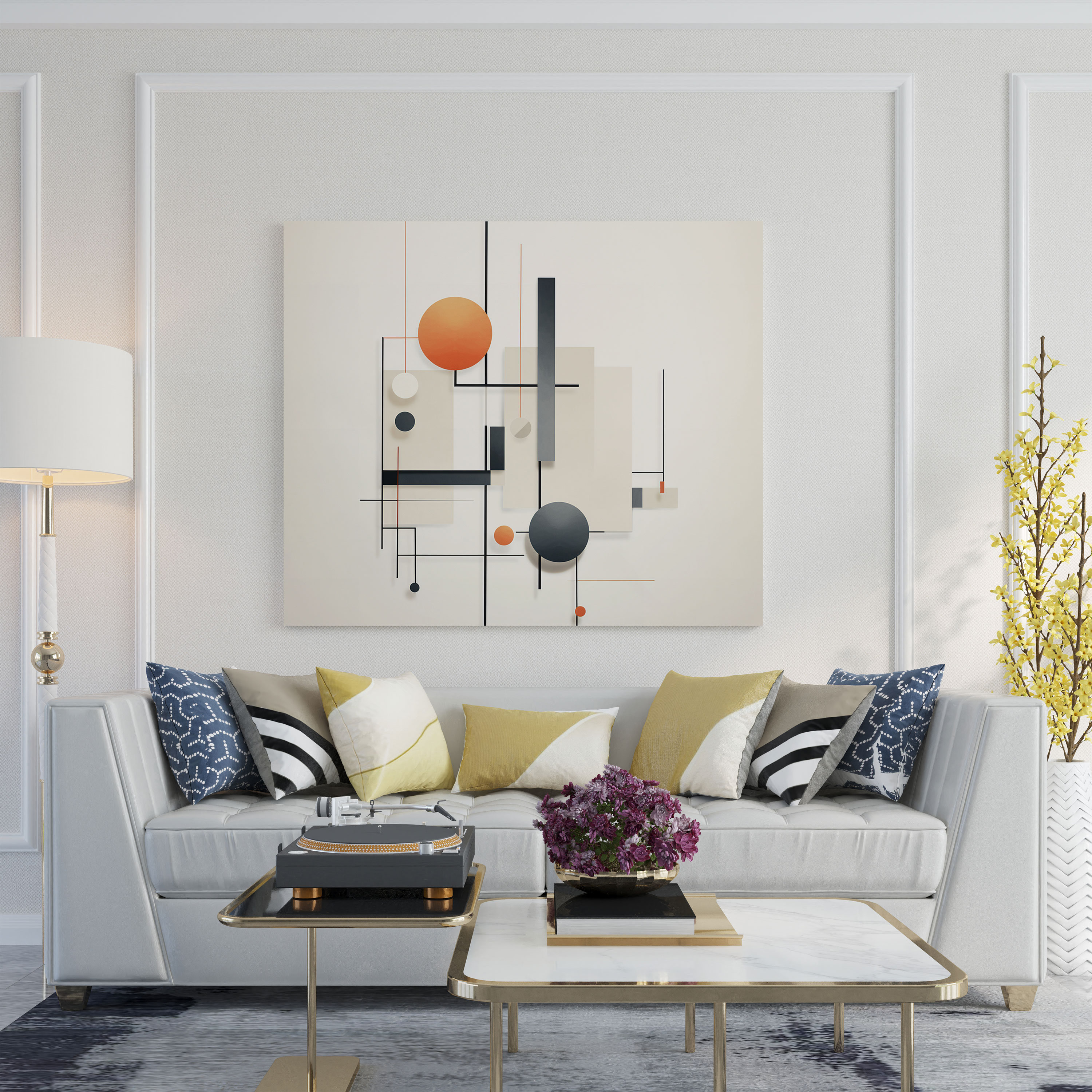 Neutral Geometric Canvas Print - Neutral, Abstract Geometric Shapes, Neutral Canvas Print, Neutral Tones