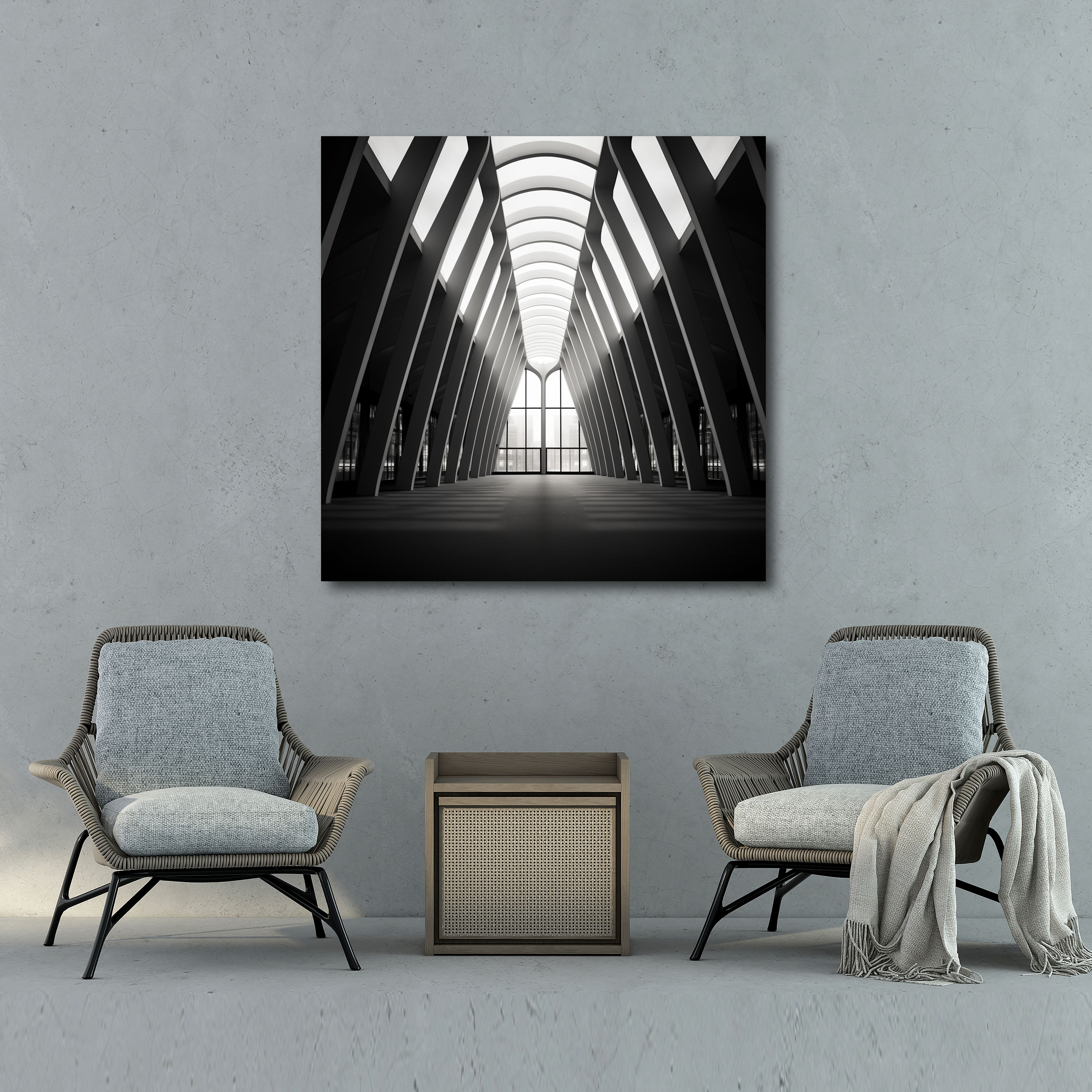 Neutral Architectural Canvas Print - Neutral, Neutral Canvas Print, Neutral Wall Decoration, Clean Lines