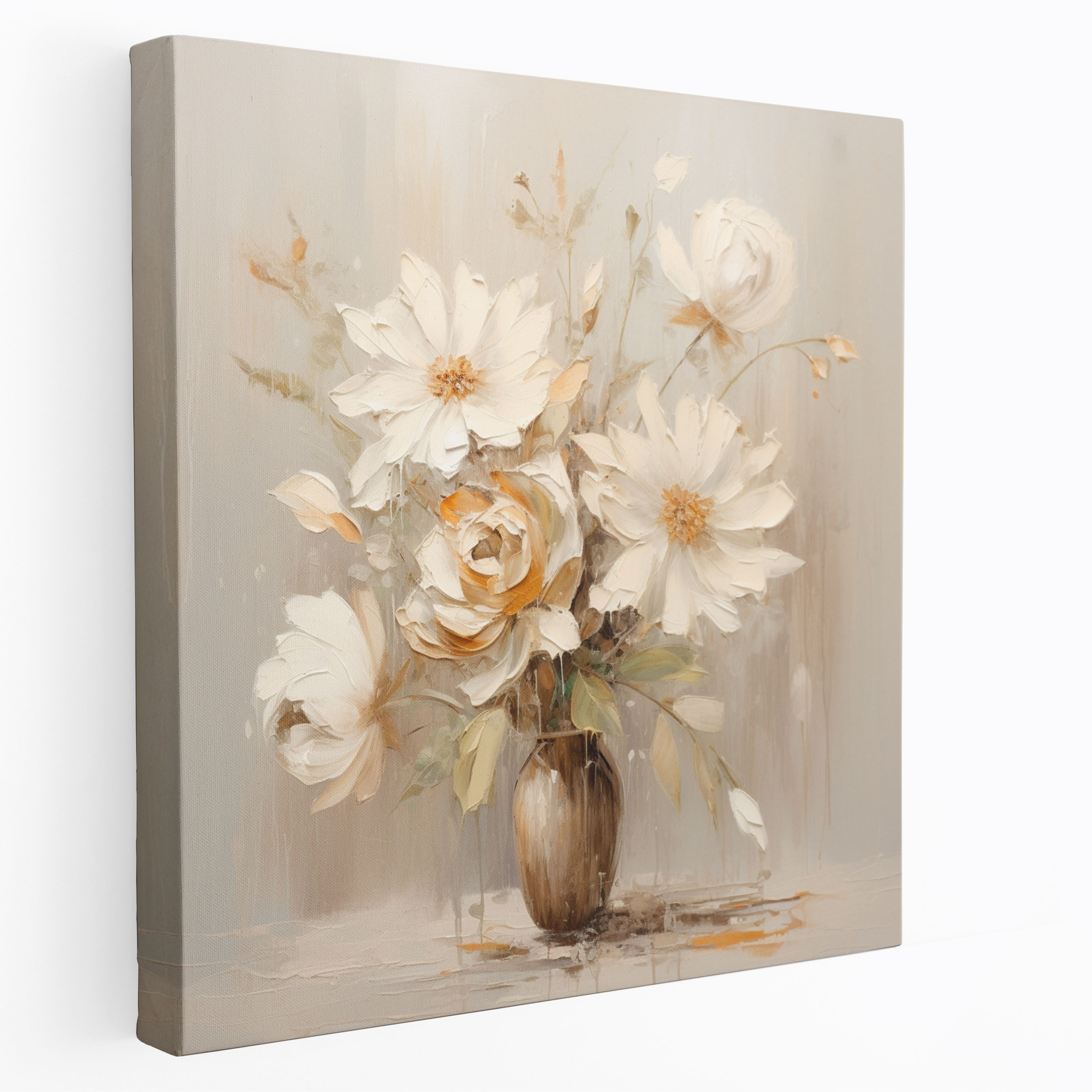Neutral Floral Canvas Print - Neutral, Neutral Canvas Print, Home Decoration, Neutral Wall Art