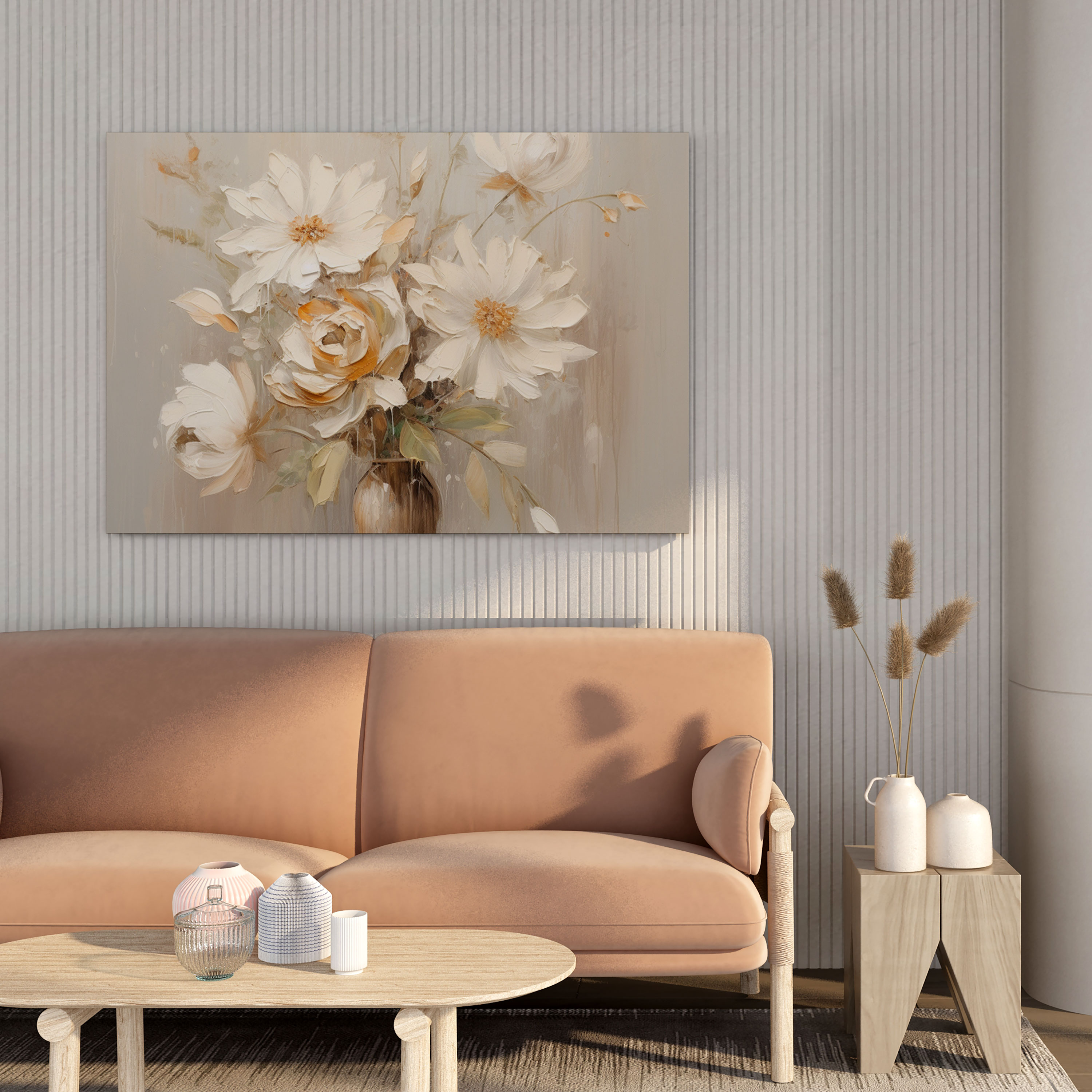 Neutral Floral Canvas Print - Neutral, Neutral Canvas Print, Home Decoration, Neutral Wall Art