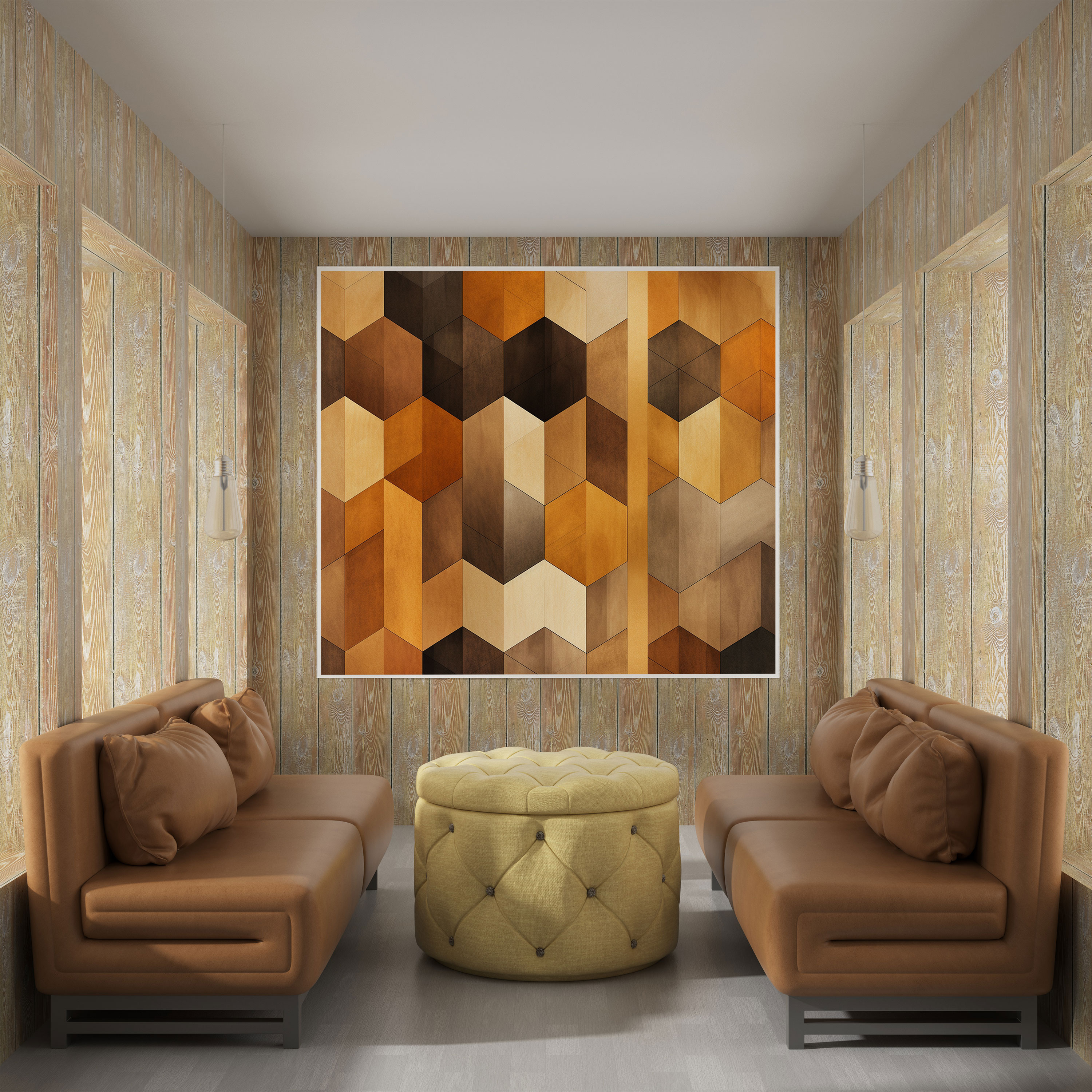 Neutral Canvas Print - Geometric Earthy Tones Wall Art - Neutral, Geometric Pattern, Home Decoration, Wall Art