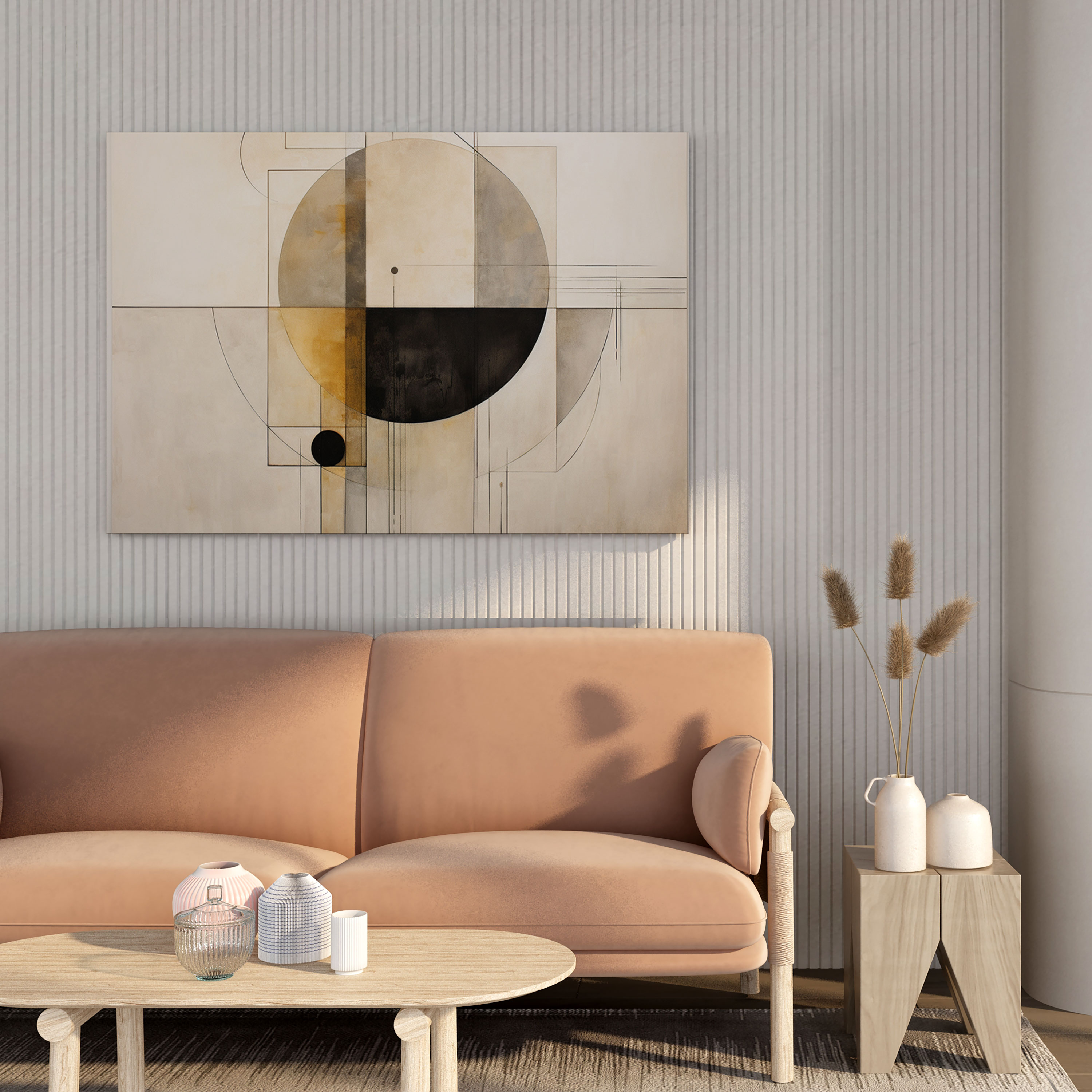Neutral Canvas Print - Contemporary Geometric Wall Art - Neutral, Canvas, Canvas Wall Art, Contemporary Artwork
