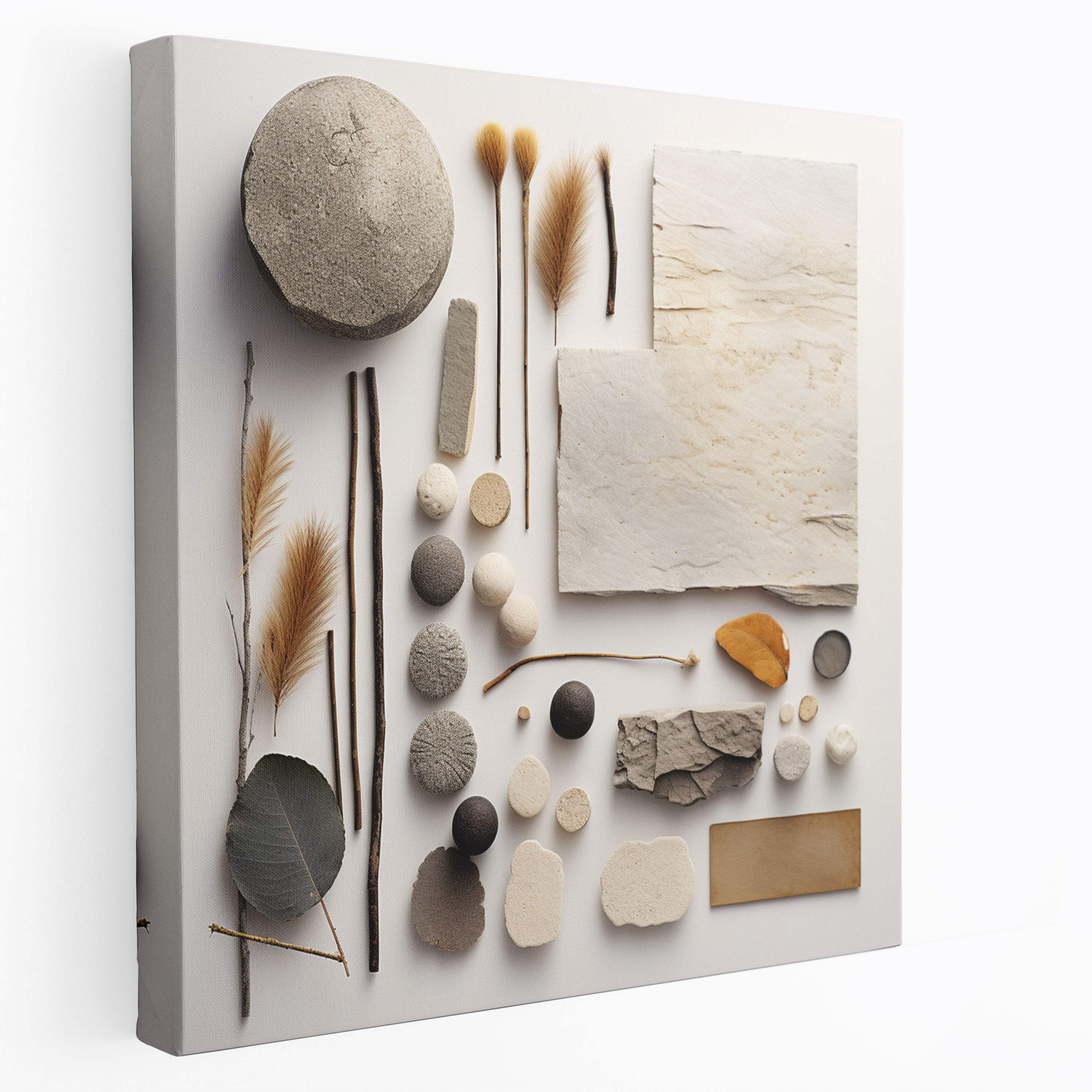 Neutral Natural Textures Canvas Print - Neutral, Collage Of Natural Textures, Serenity, Earthy Elements